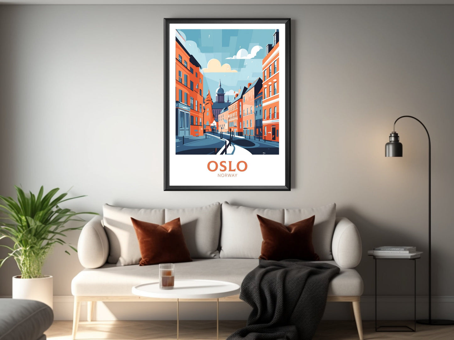 Oslo Travel Print | Oslo Poster | Oslo Print | Oslo Wall Art | Oslo Illustration | Oslo Norway | Norway Poster | Norway Art | ID 352