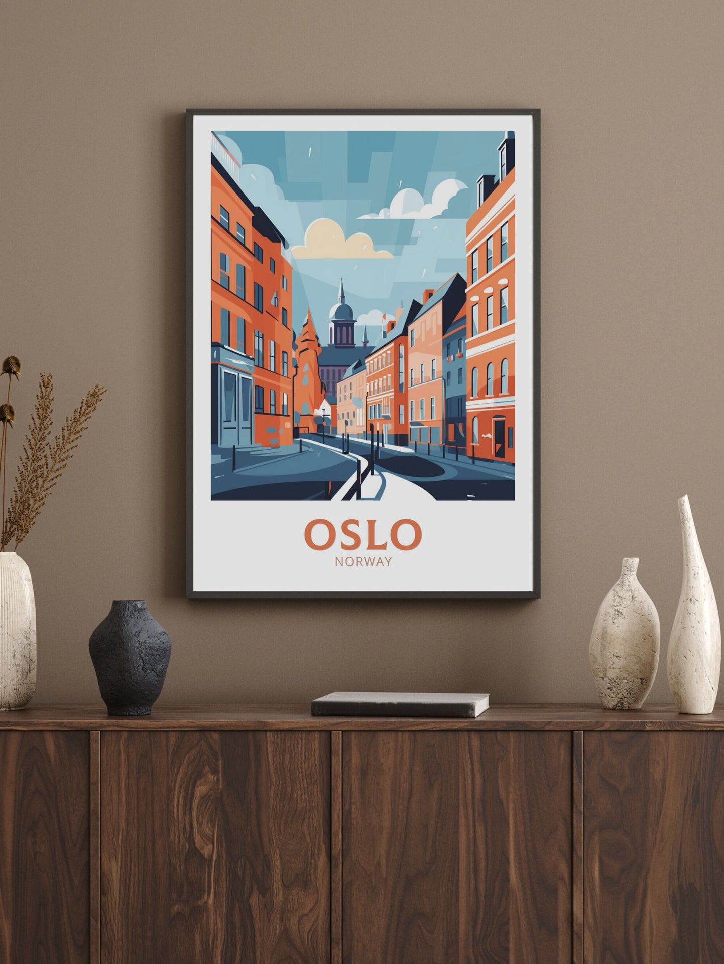 Oslo Travel Print | Oslo Poster | Oslo Print | Oslo Wall Art | Oslo Illustration | Oslo Norway | Norway Poster | Norway Art | ID 352