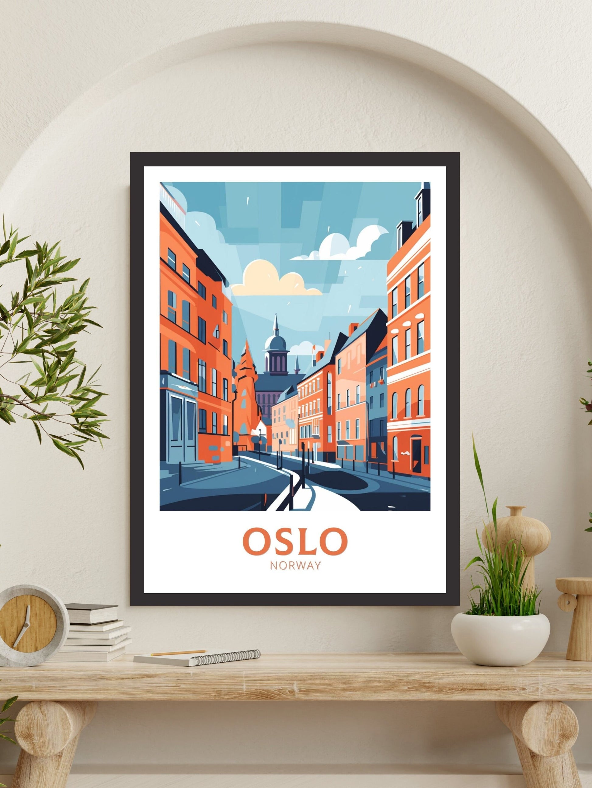 Oslo Travel Print | Oslo Poster | Oslo Print | Oslo Wall Art | Oslo Illustration | Oslo Norway | Norway Poster | Norway Art | ID 352