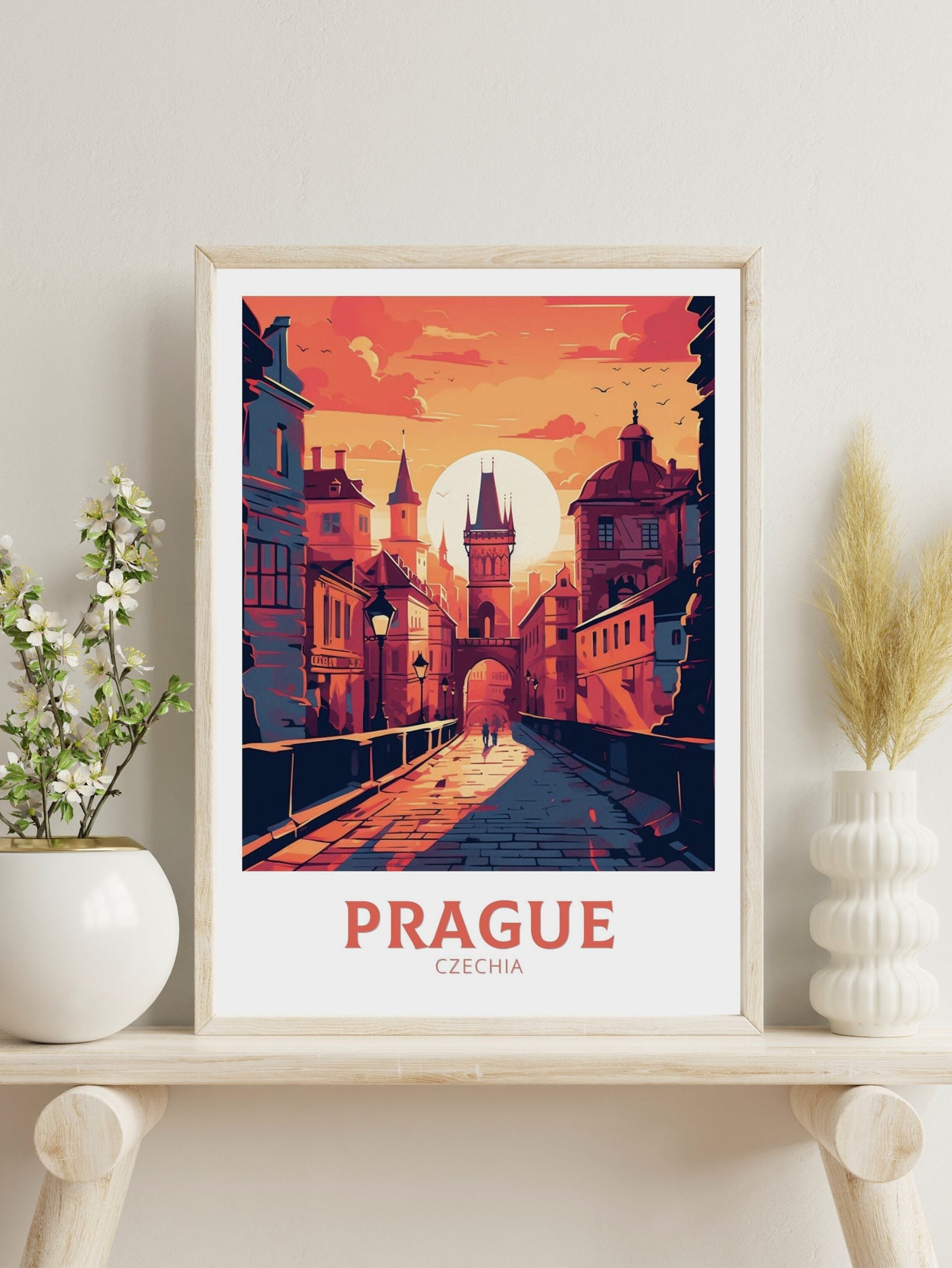 Prague Travel Poster | Prague Illustration | Prague Wall Art | Chech Republic Print | Prague Home Décor | Prague Print | ID 354