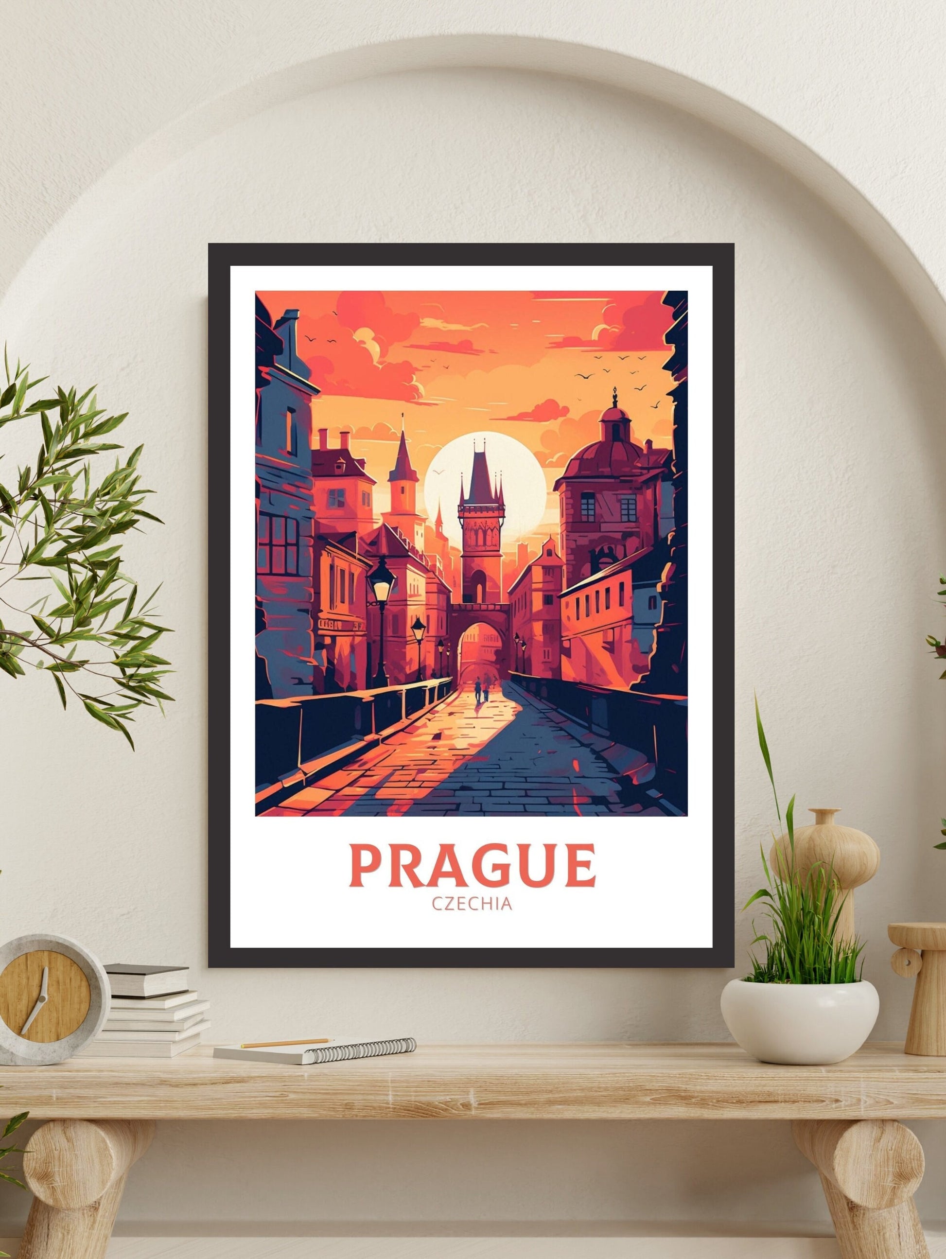 Prague Travel Poster | Prague Illustration | Prague Wall Art | Chech Republic Print | Prague Home Décor | Prague Print | ID 354