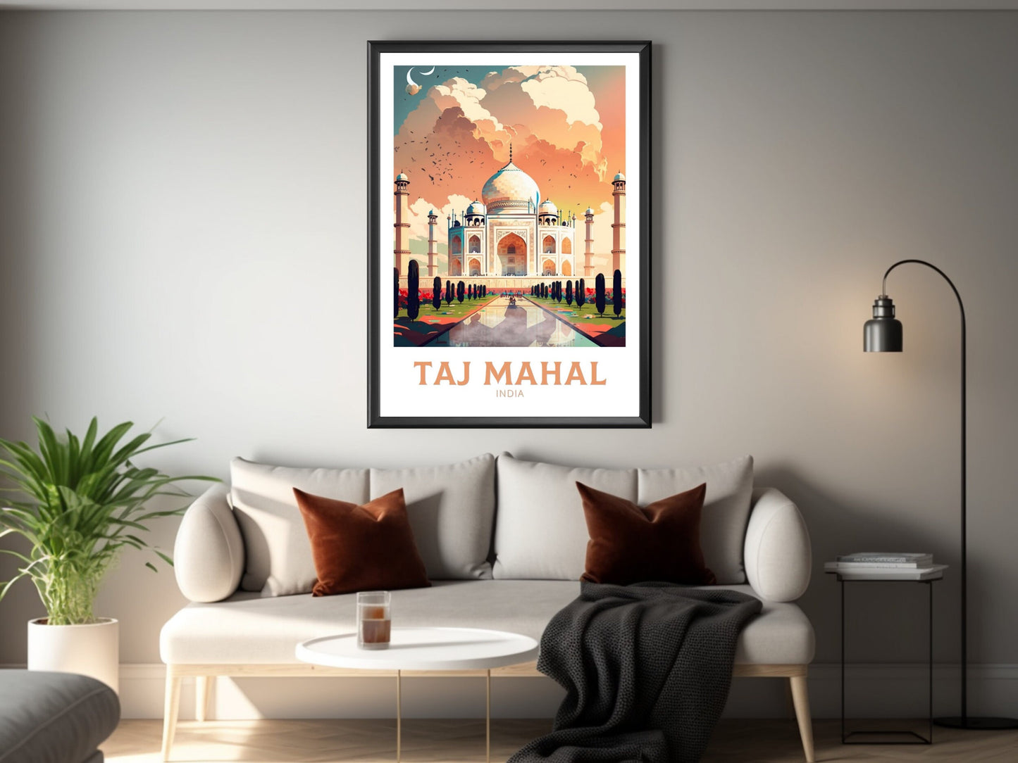 Taj Mahal Travel Poster | Taj Mahal Illustration | Taj Mahal Wall Art | India Poster | Taj Mahal Poster | Taj Mahal India Painting | ID 359