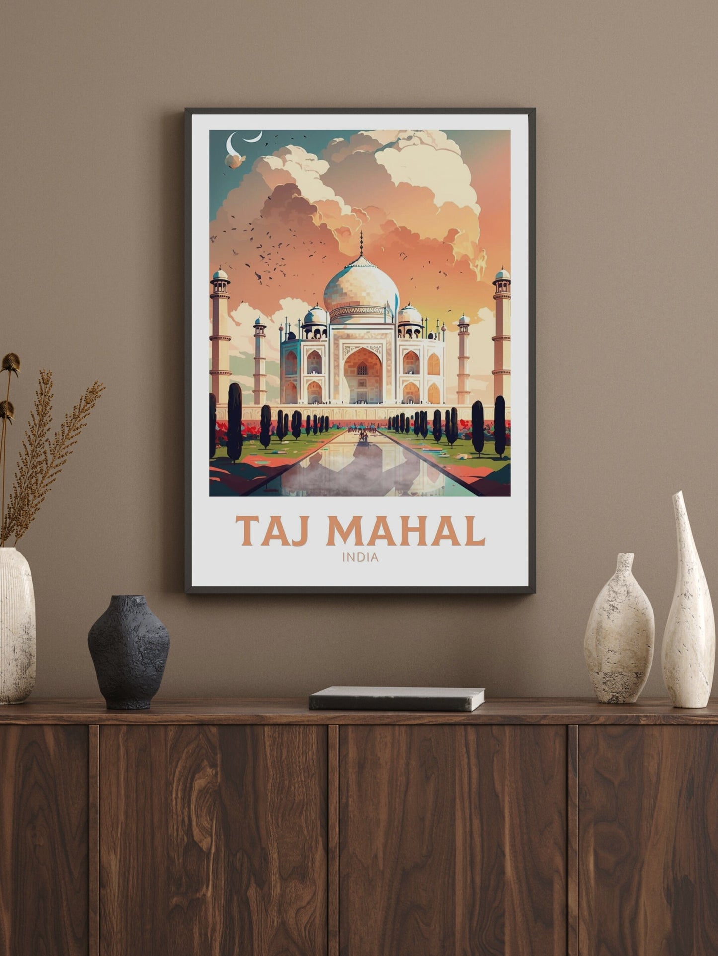 Taj Mahal Travel Poster | Taj Mahal Illustration | Taj Mahal Wall Art | India Poster | Taj Mahal Poster | Taj Mahal India Painting | ID 359