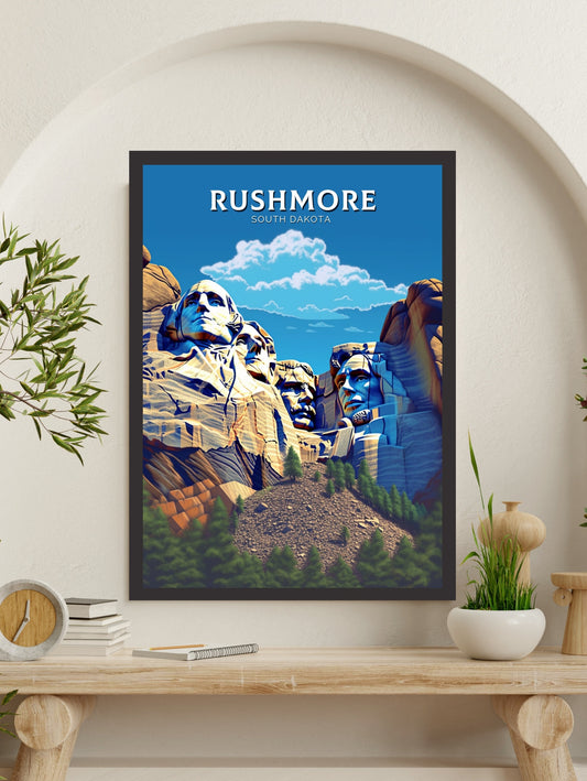 Mount Rushmore Poster | Rushmore Travel Print | Rushmore Design | Rushmore Wall Art | Mount Rushmore Illustration | USA Print | ID 360