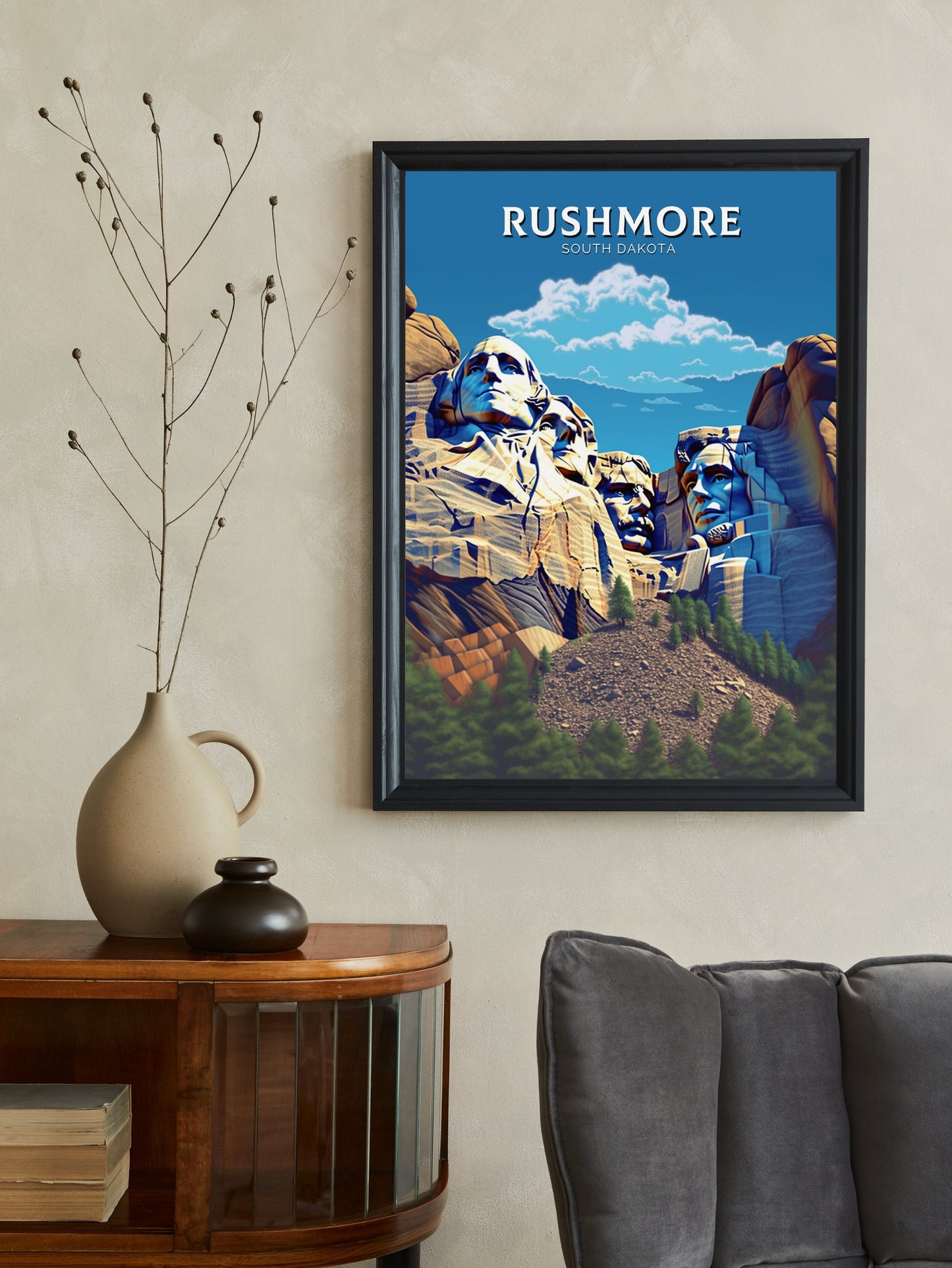 Mount Rushmore Poster | Rushmore Travel Print | Rushmore Design | Rushmore Wall Art | Mount Rushmore Illustration | USA Print | ID 360