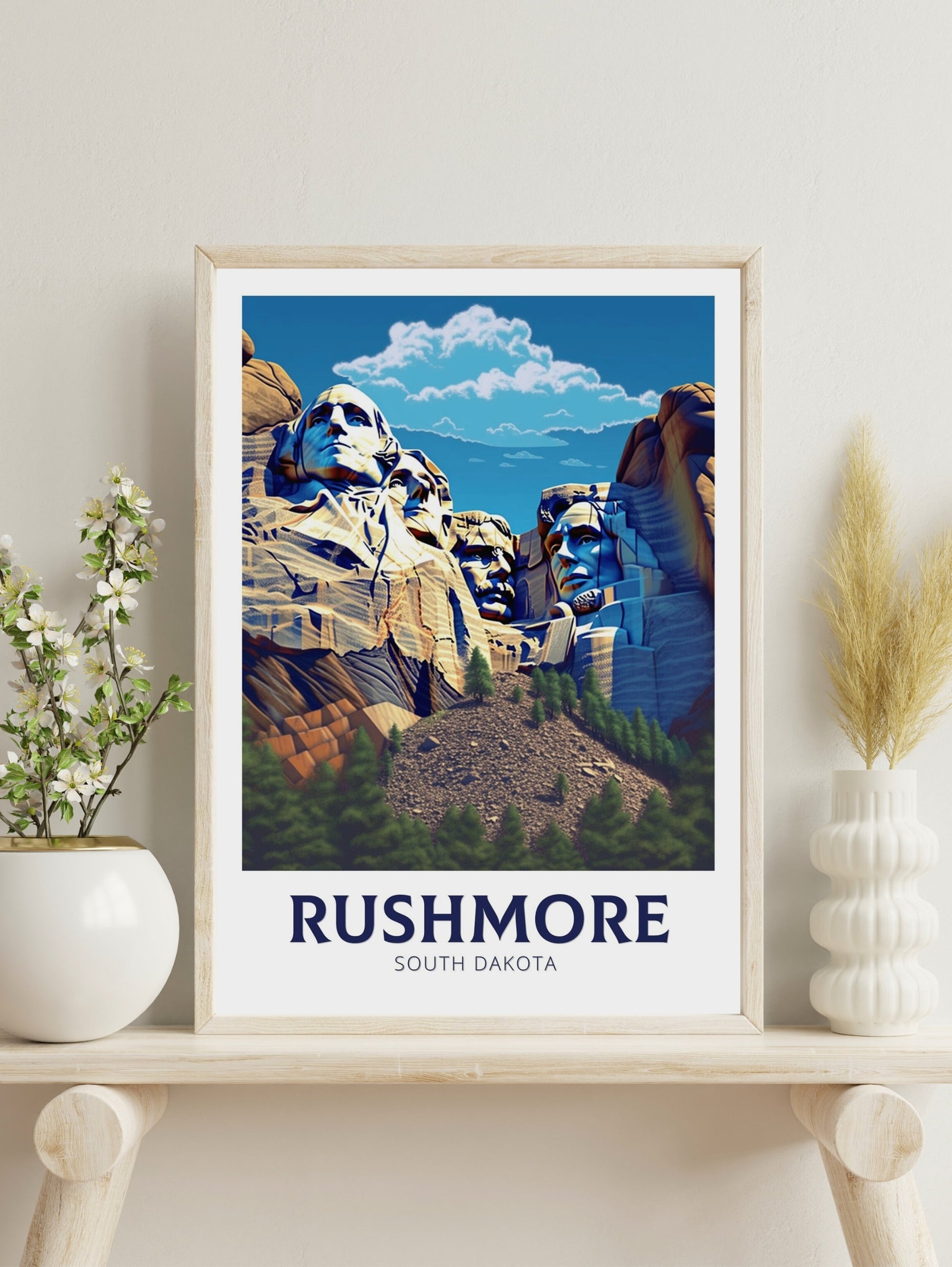 Rushmore Travel Print | Mount Rushmore Poster | Rushmore Design | Rushmore Wall Art | Mount Rushmore Illustration | USA Print | ID 361