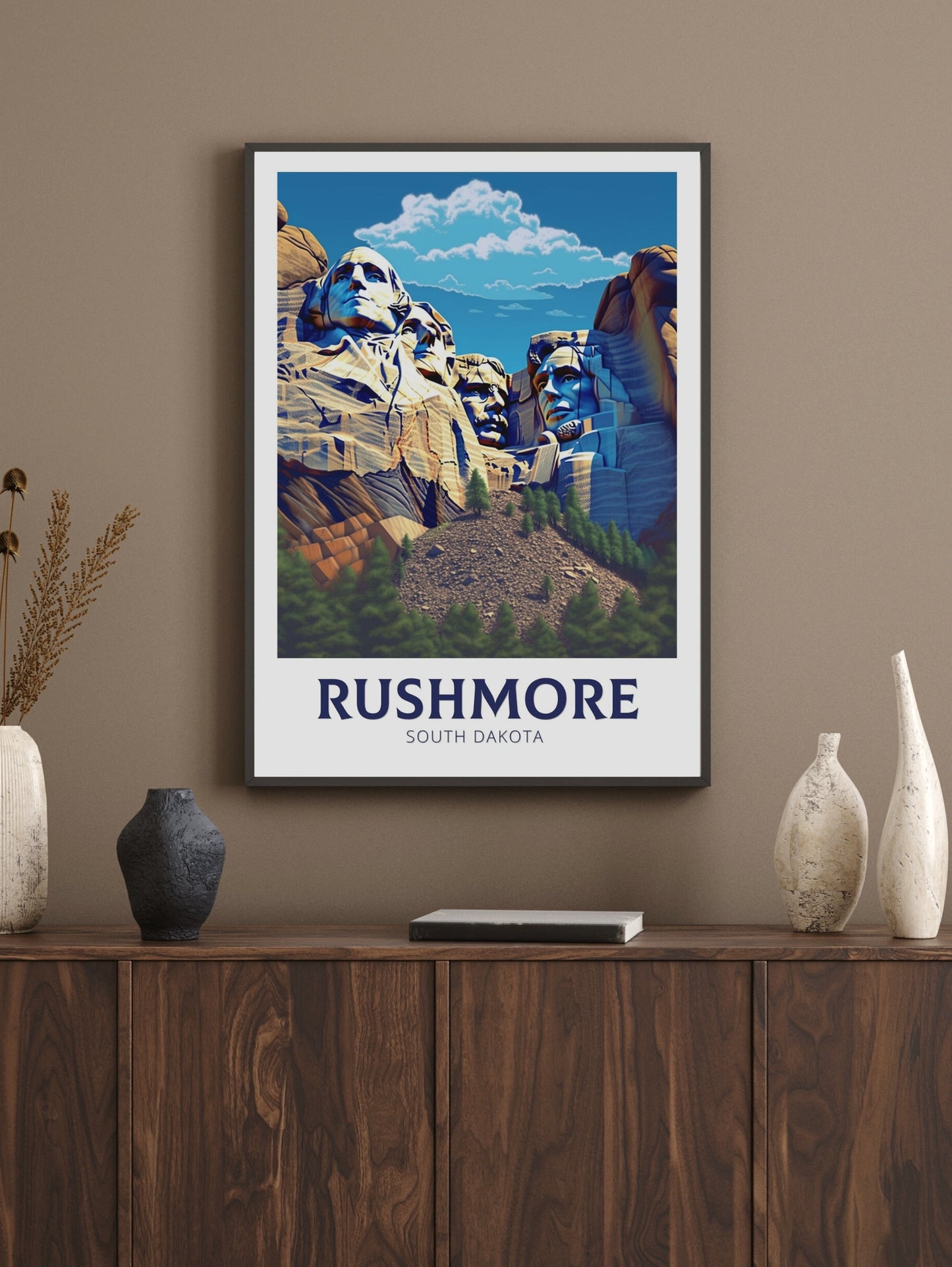 Rushmore Travel Print | Mount Rushmore Poster | Rushmore Design | Rushmore Wall Art | Mount Rushmore Illustration | USA Print | ID 361