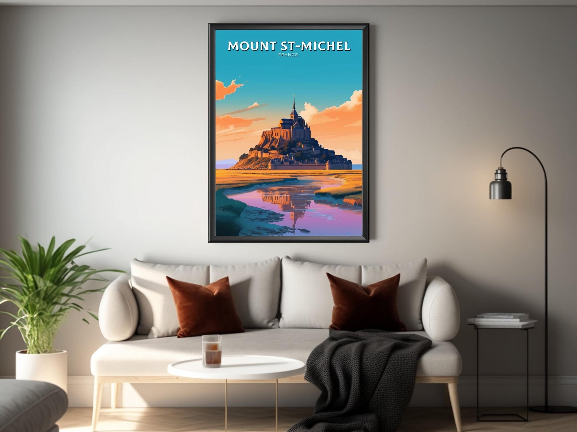 Mount St. Michel Travel Poster | Mount St. Michel Illustration | Mount St. Michel Wall Art | France Poster | France Home Décor | ID 362