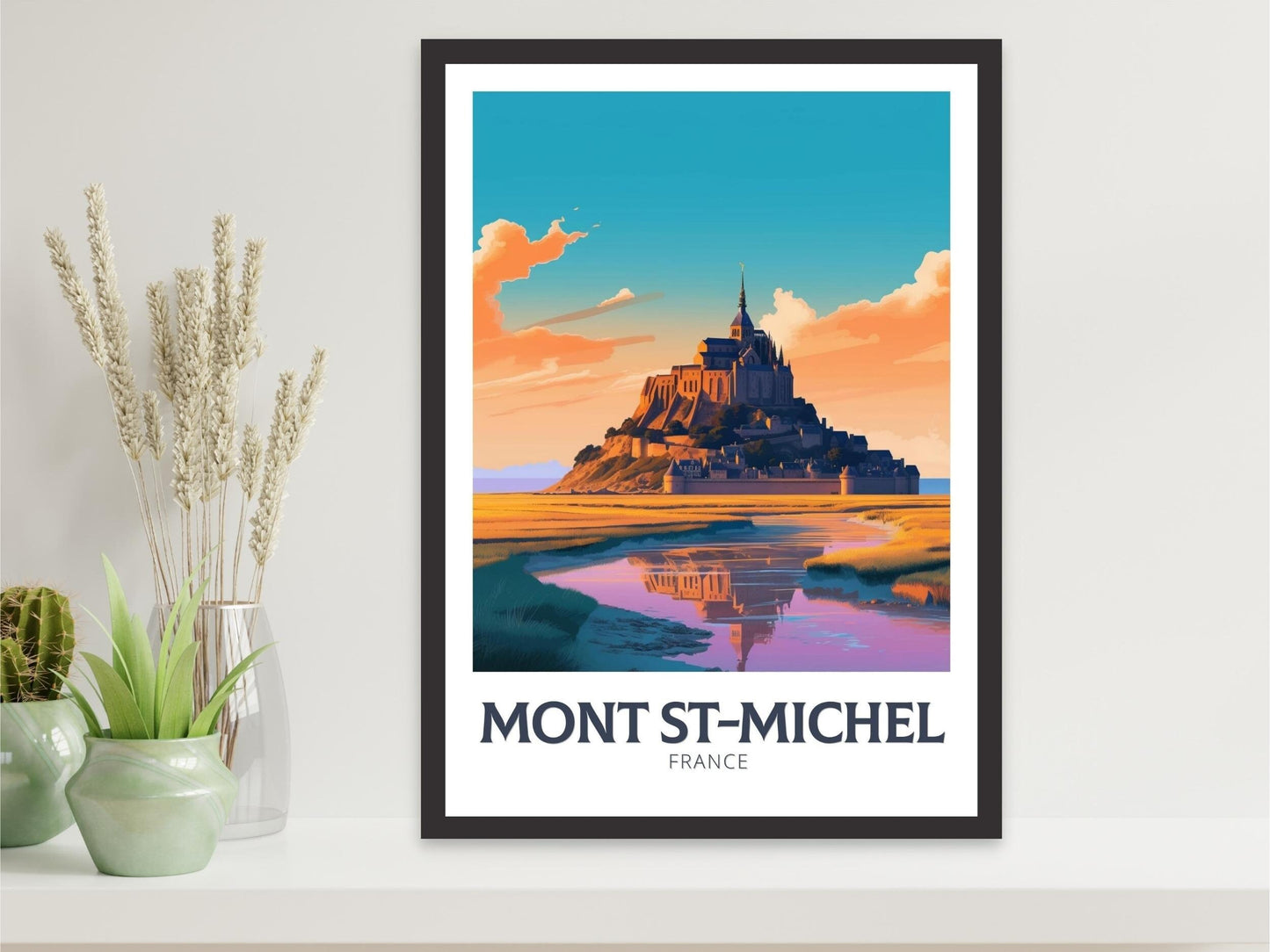 Mont St. Michel Travel Print | Mont St. Michel Travel Poster | Mont St. Michel Wall Art | France Poster | France Home Décor | ID 363