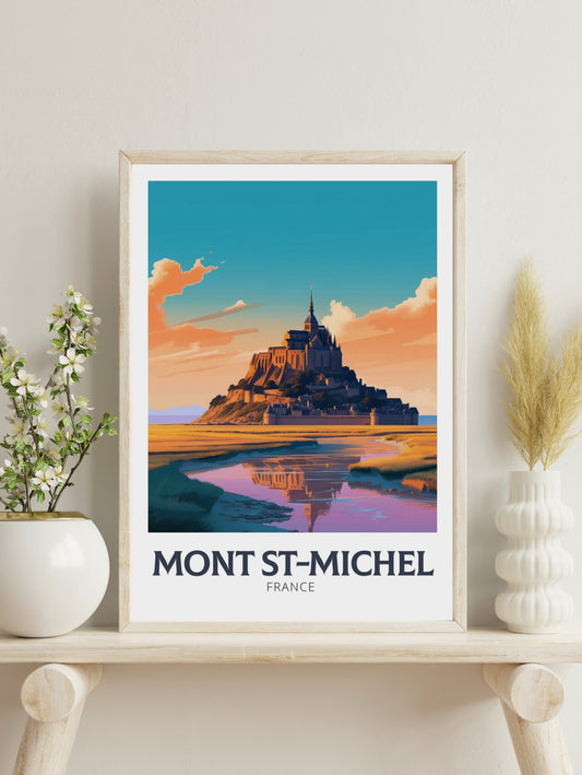 Mont St. Michel Travel Print | Mont St. Michel Travel Poster | Mont St. Michel Wall Art | France Poster | France Home Décor | ID 363