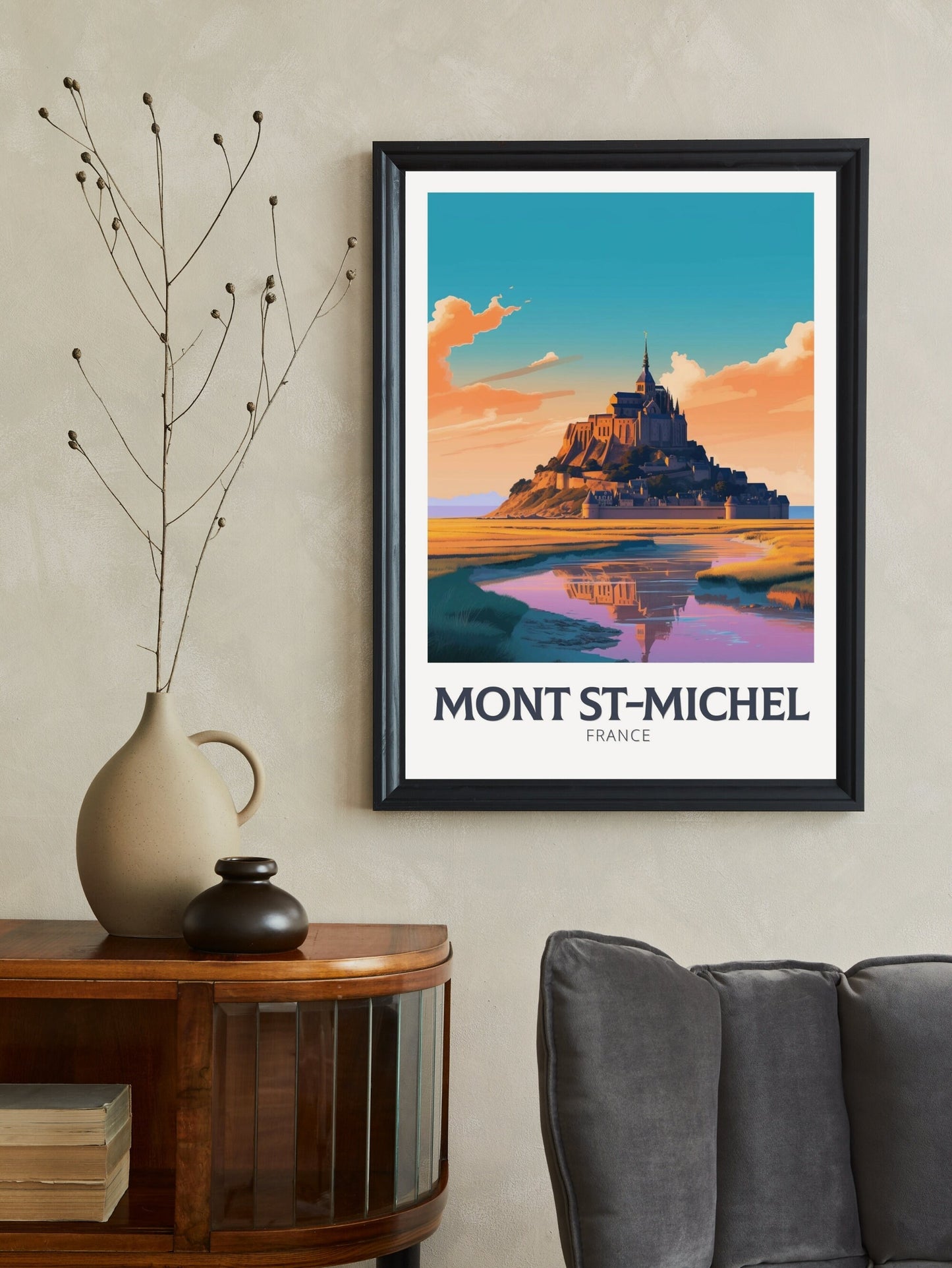 Mont St. Michel Travel Print | Mont St. Michel Travel Poster | Mont St. Michel Wall Art | France Poster | France Home Décor | ID 363