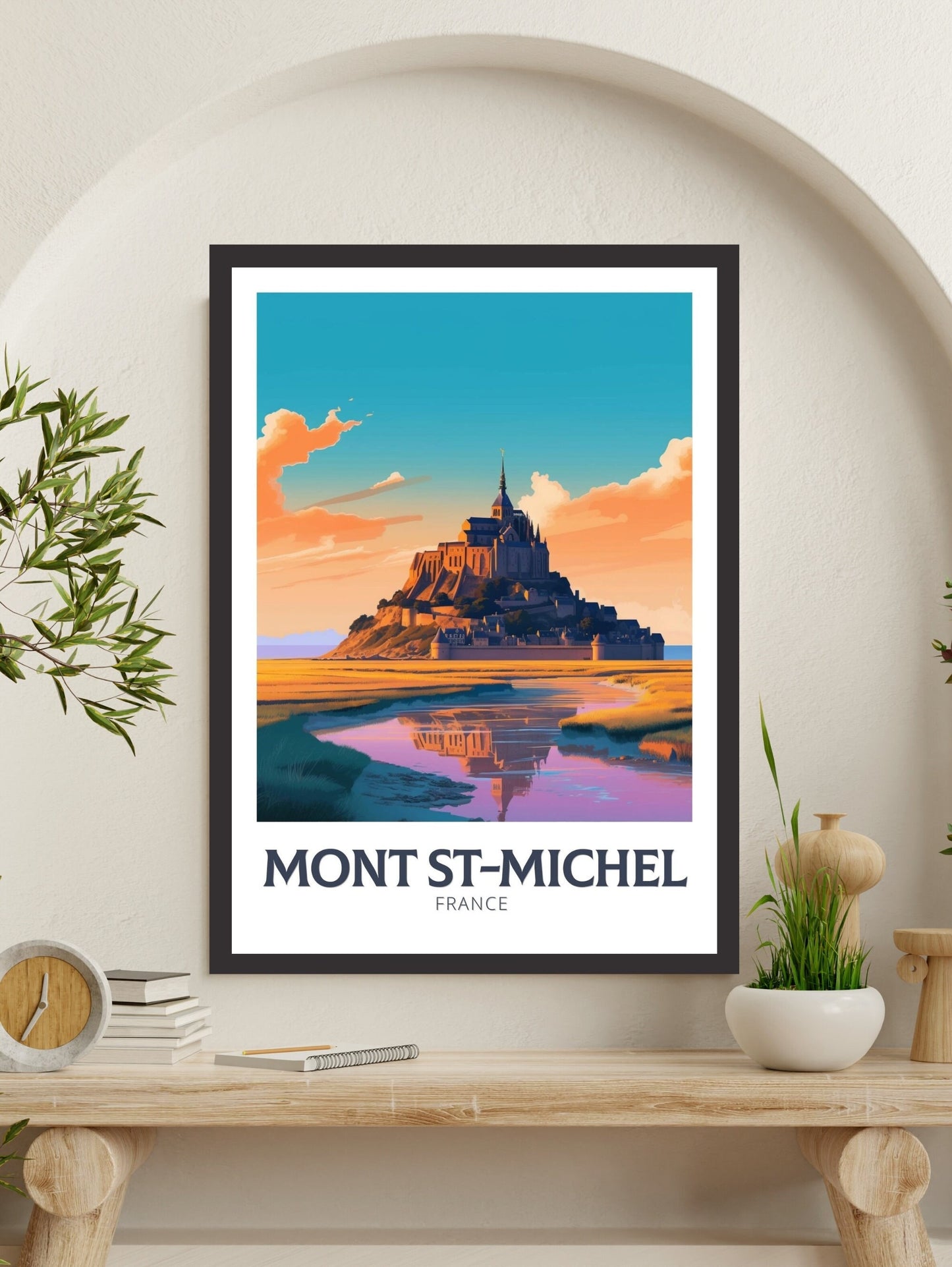 Mont St. Michel Travel Print | Mont St. Michel Travel Poster | Mont St. Michel Wall Art | France Poster | France Home Décor | ID 363