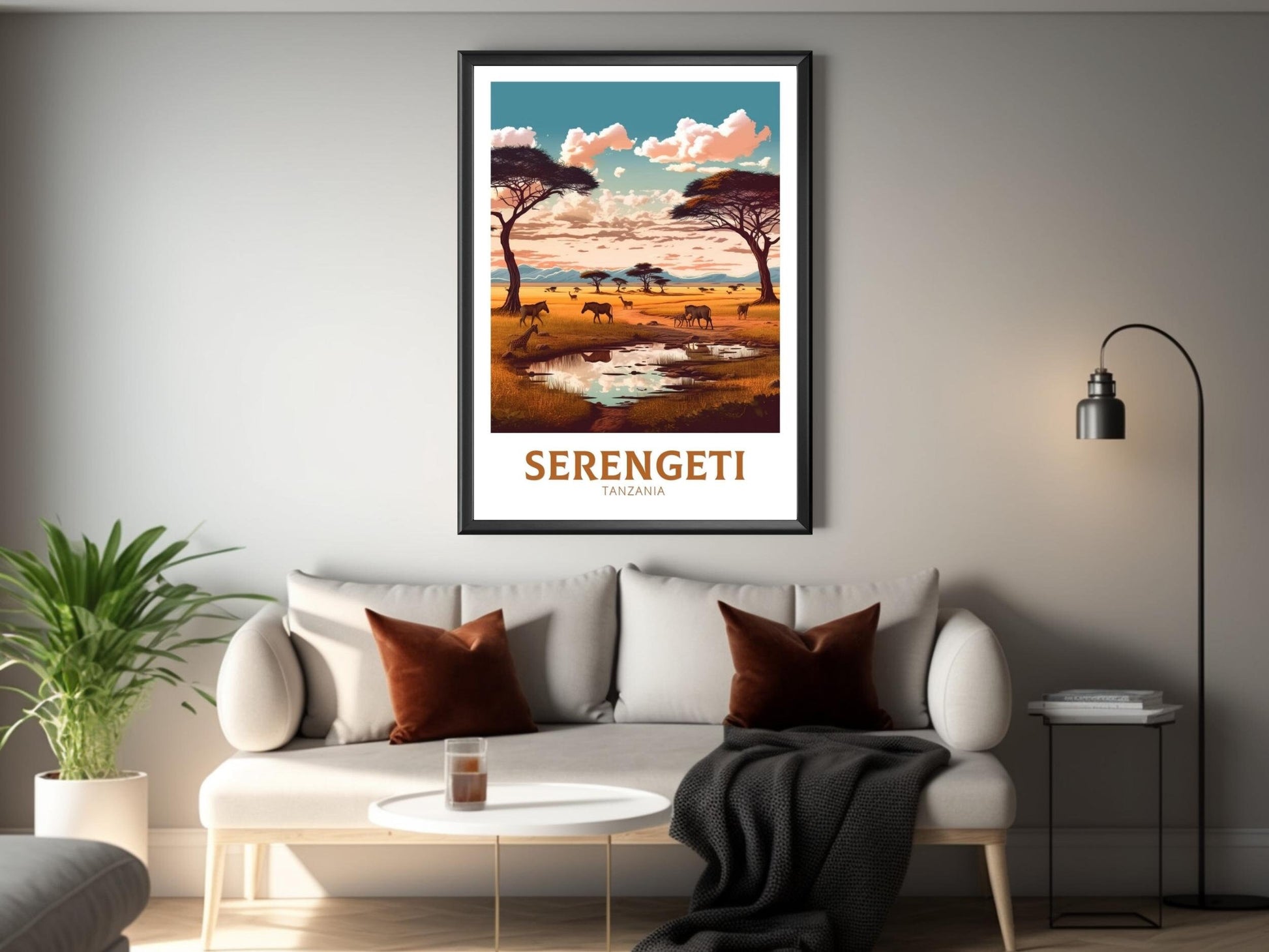 Serengeti Travel Poster | Serengeti Travel Print | Serengeti Illustration | Serengeti Wall Art | Africa Print | Tanzania Home Décor | ID 365