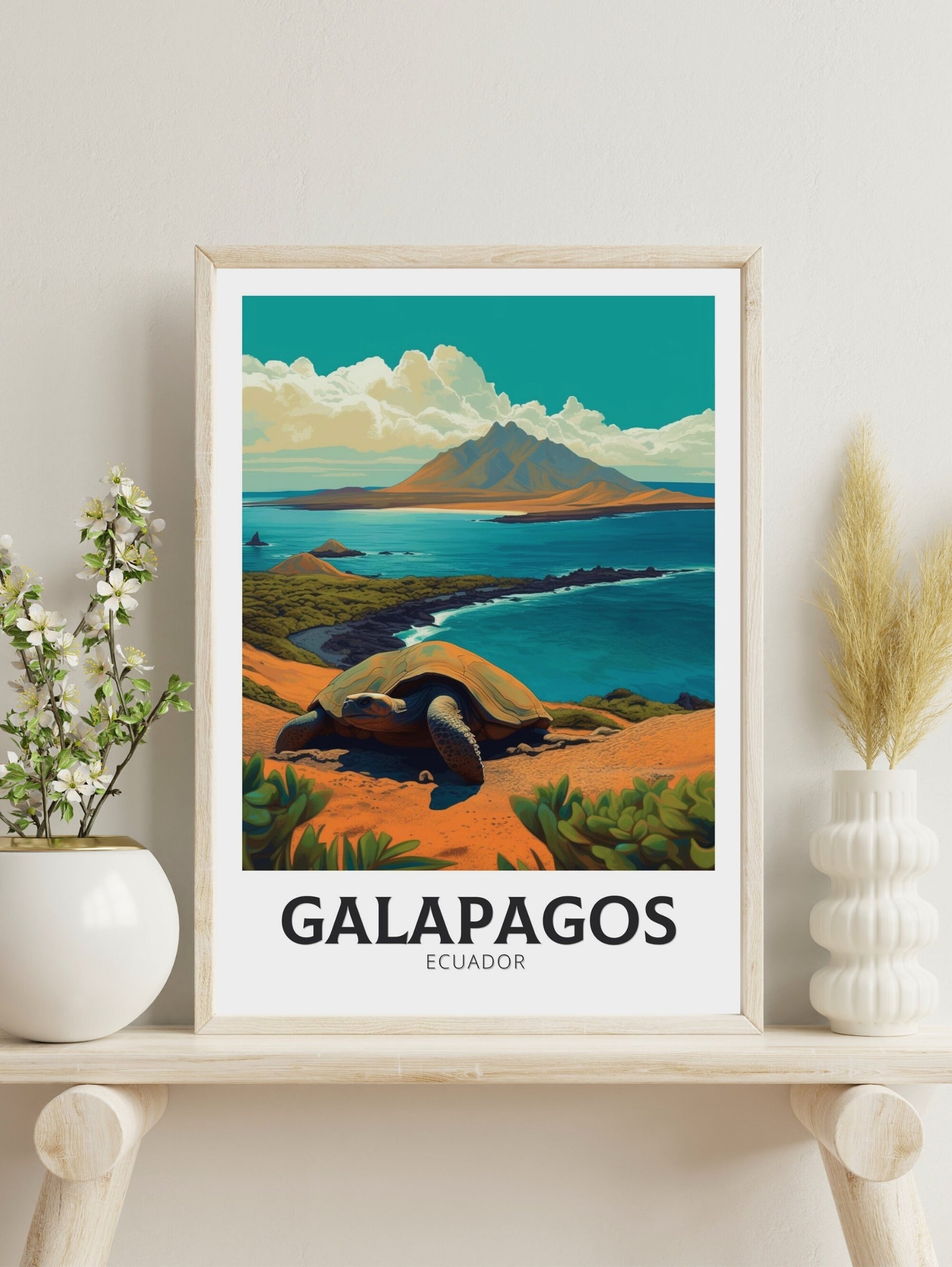 Galápagos Travel Print | Galápagos Islands Poster | Galápagos Islands Design | Galápagos Wall Art | Galápagos Painting | Illustration ID 367