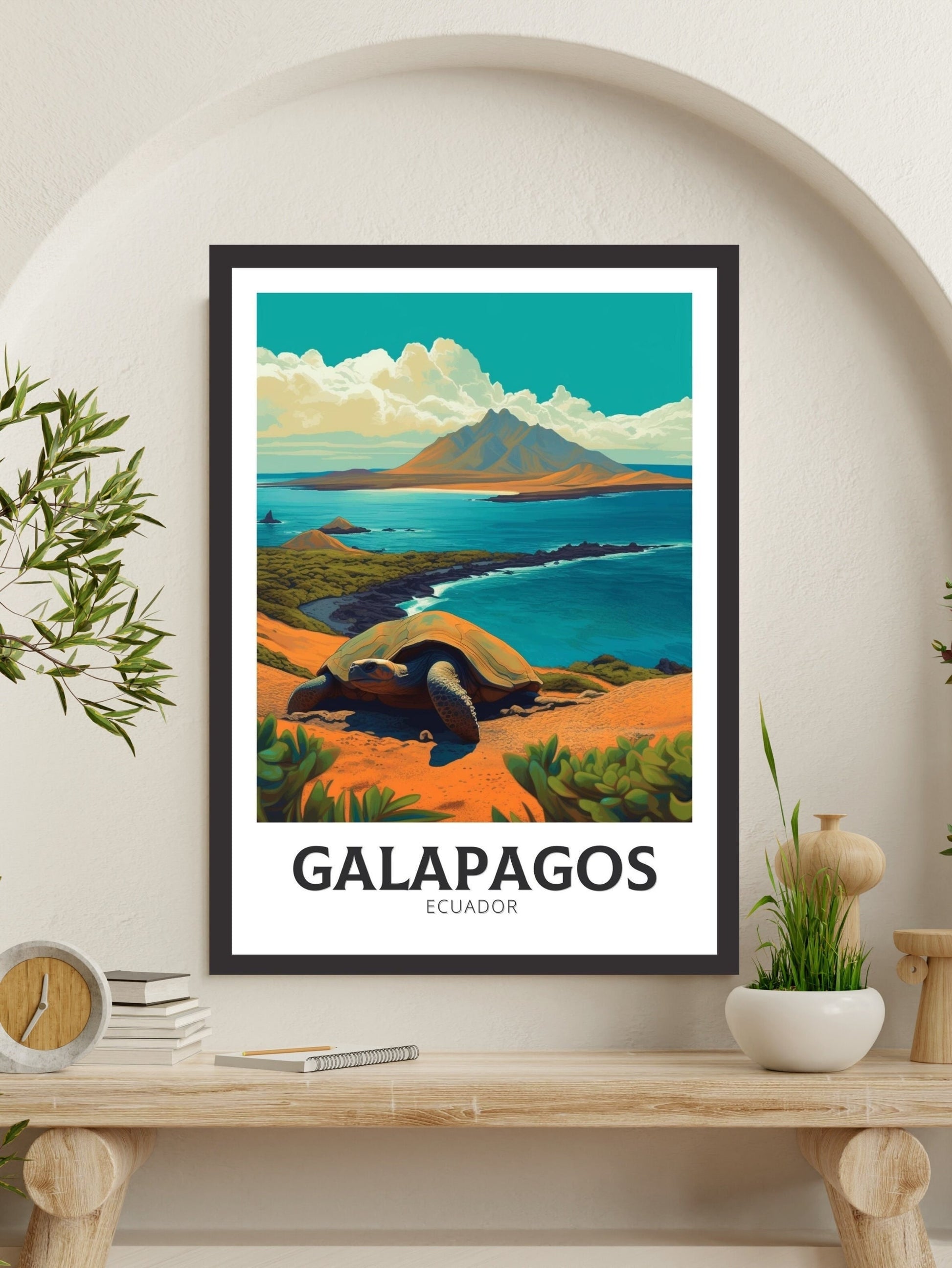 Galápagos Travel Print | Galápagos Islands Poster | Galápagos Islands Design | Galápagos Wall Art | Galápagos Painting | Illustration ID 367