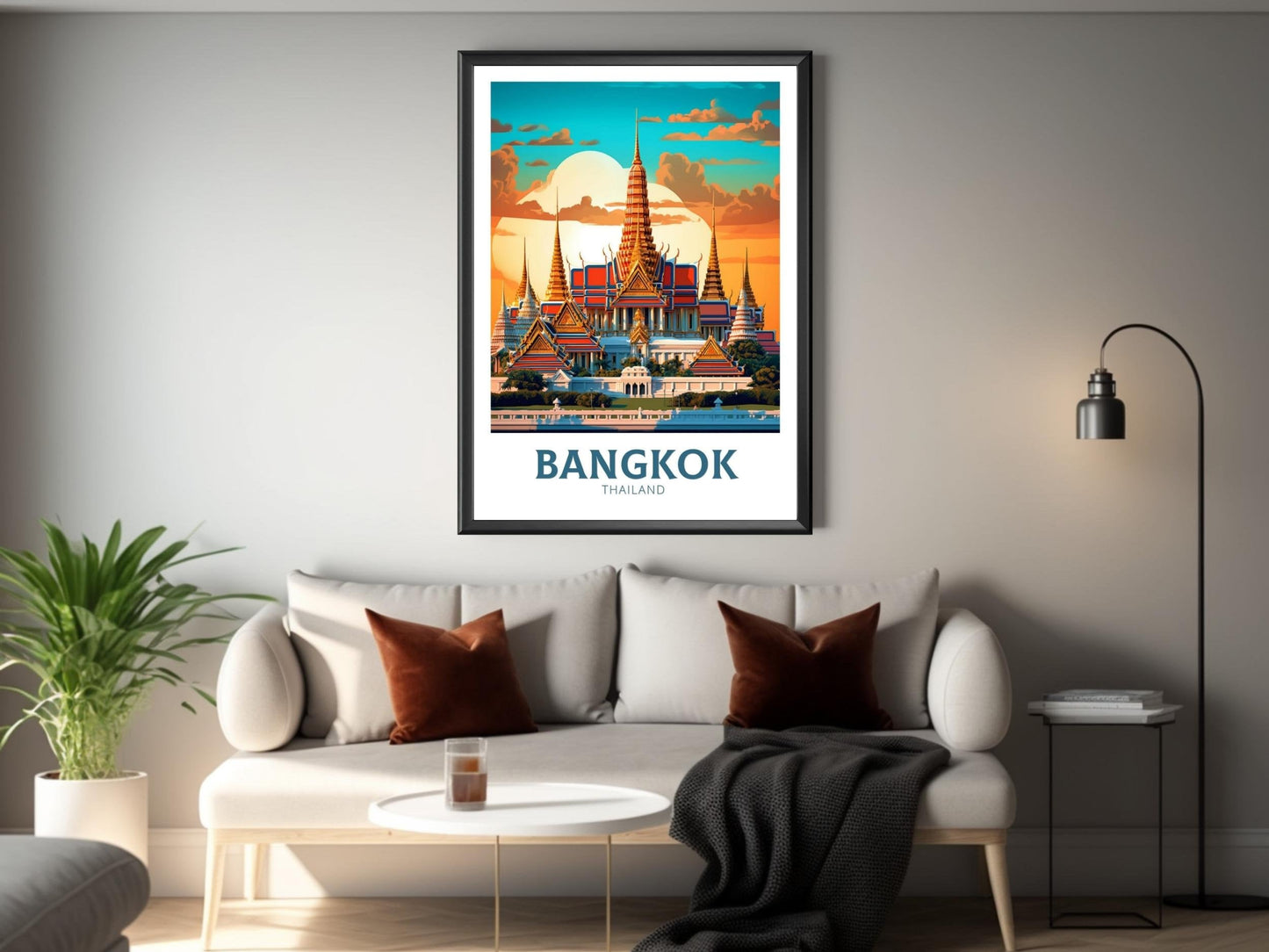 Bangkok Print | Bangkok Travel Poster | Thailand Travel Gift | Bangkok Grand Palace Poster | The Grand Palace | Travel Birthday Gift ID 369