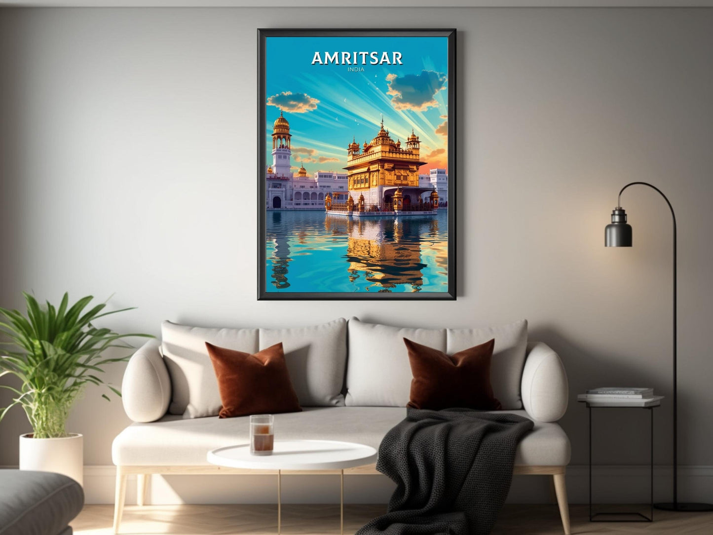 Amritsar Travel Print | Amritsar Illustration | Amritsar Wall Art | India Print | Amritsar Print| Amritsar India Painting | ID 370