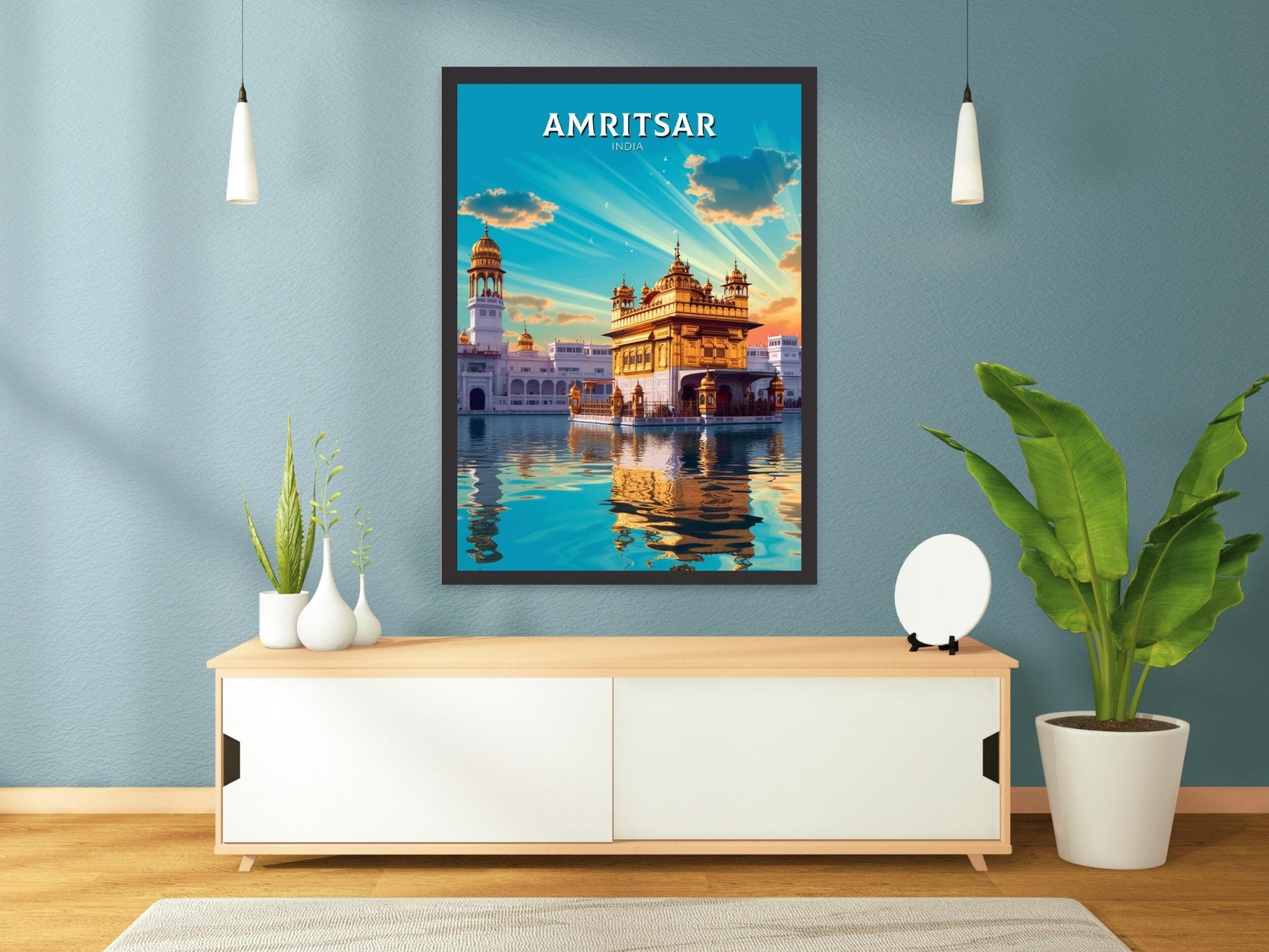 Amritsar Travel Print | Amritsar Illustration | Amritsar Wall Art | India Print | Amritsar Print| Amritsar India Painting | ID 370