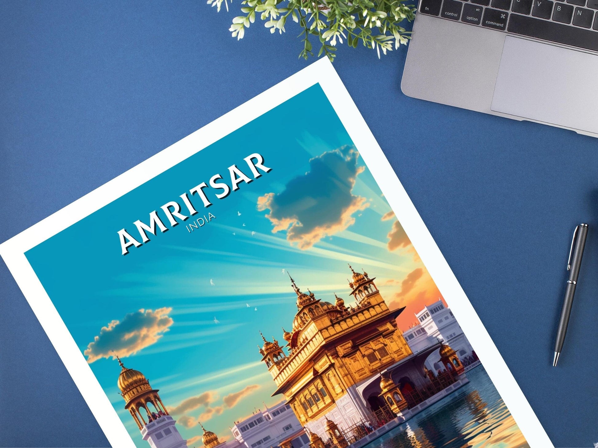 Amritsar Travel Print | Amritsar Illustration | Amritsar Wall Art | India Print | Amritsar Print| Amritsar India Painting | ID 370