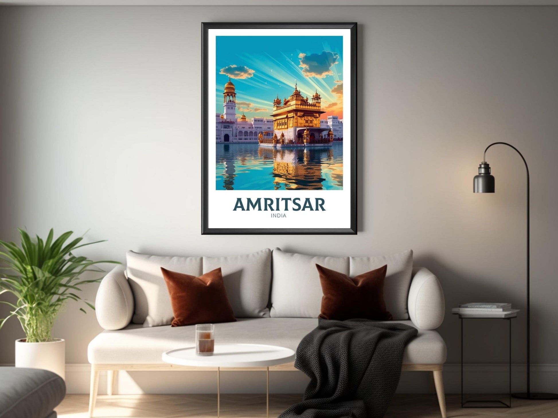 Amritsar Travel Poster | Amritsar Travel Print | Amritsar Illustration | Amritsar Wall Art | India Print | Amritsar India Painting | ID 371