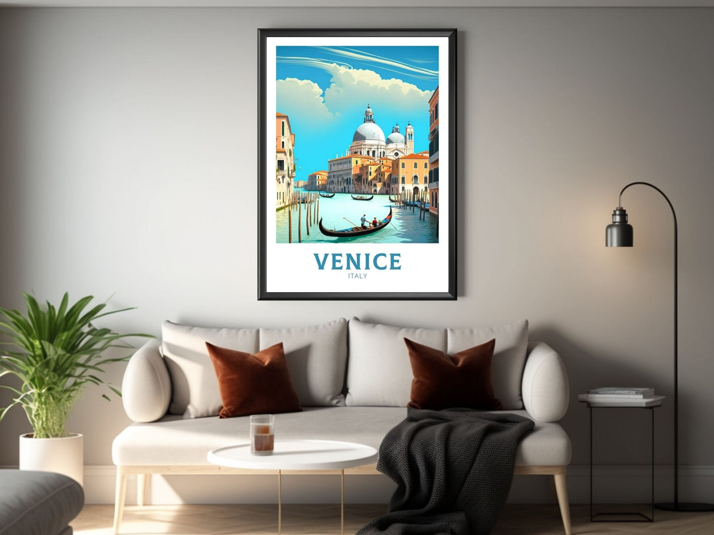 Venice Poster | Venice Travel Print | Venice Illustration | Venice Wall Art | Italy Poster | Venice Home Decor | Venice Gondolas | ID 177