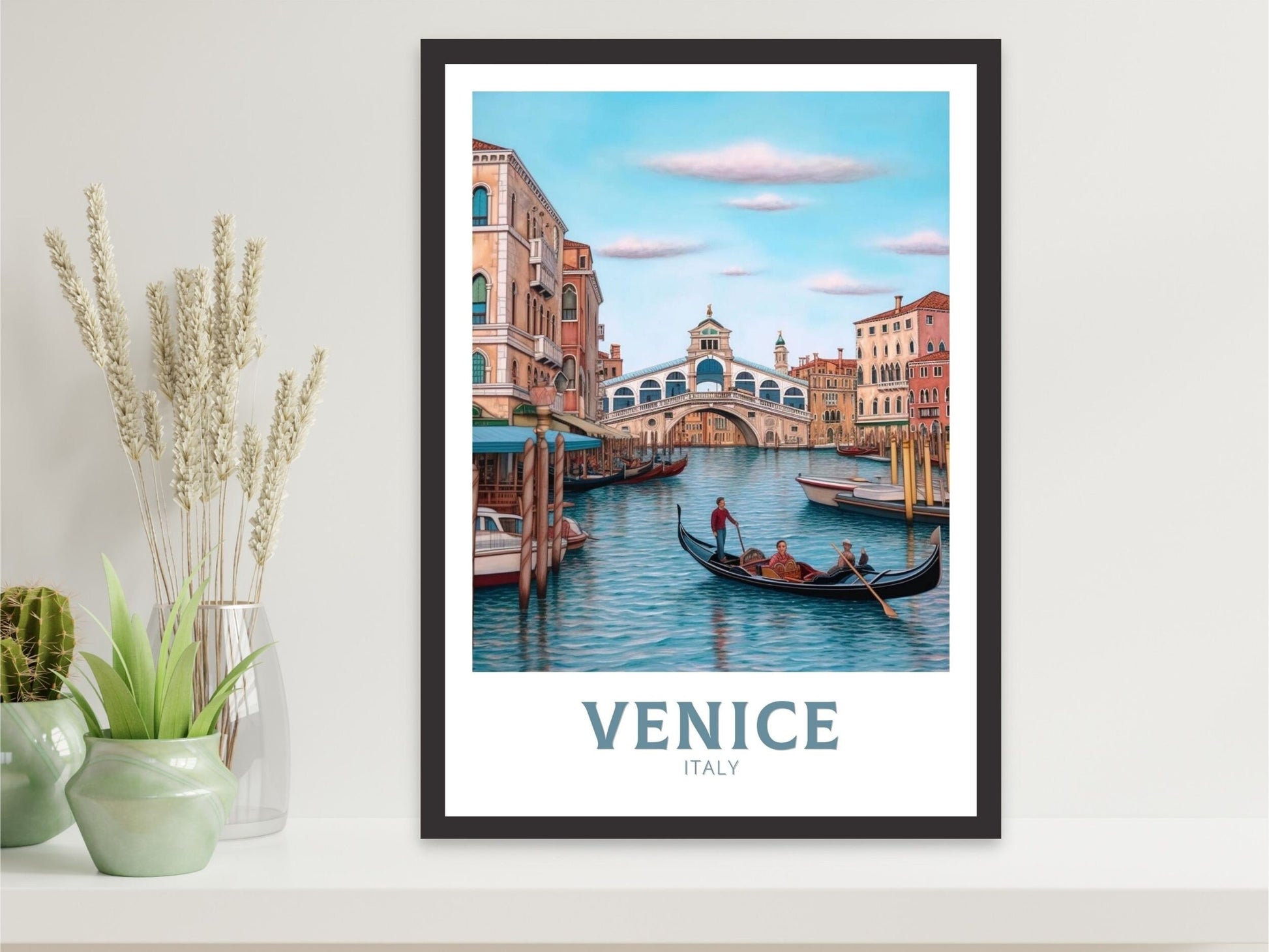 Venice Travel Poster | Venice Travel Print | Venice Illustration | Venice Wall Art | Italy Poster | Venice Home Decor | Venice Bridge ID 178