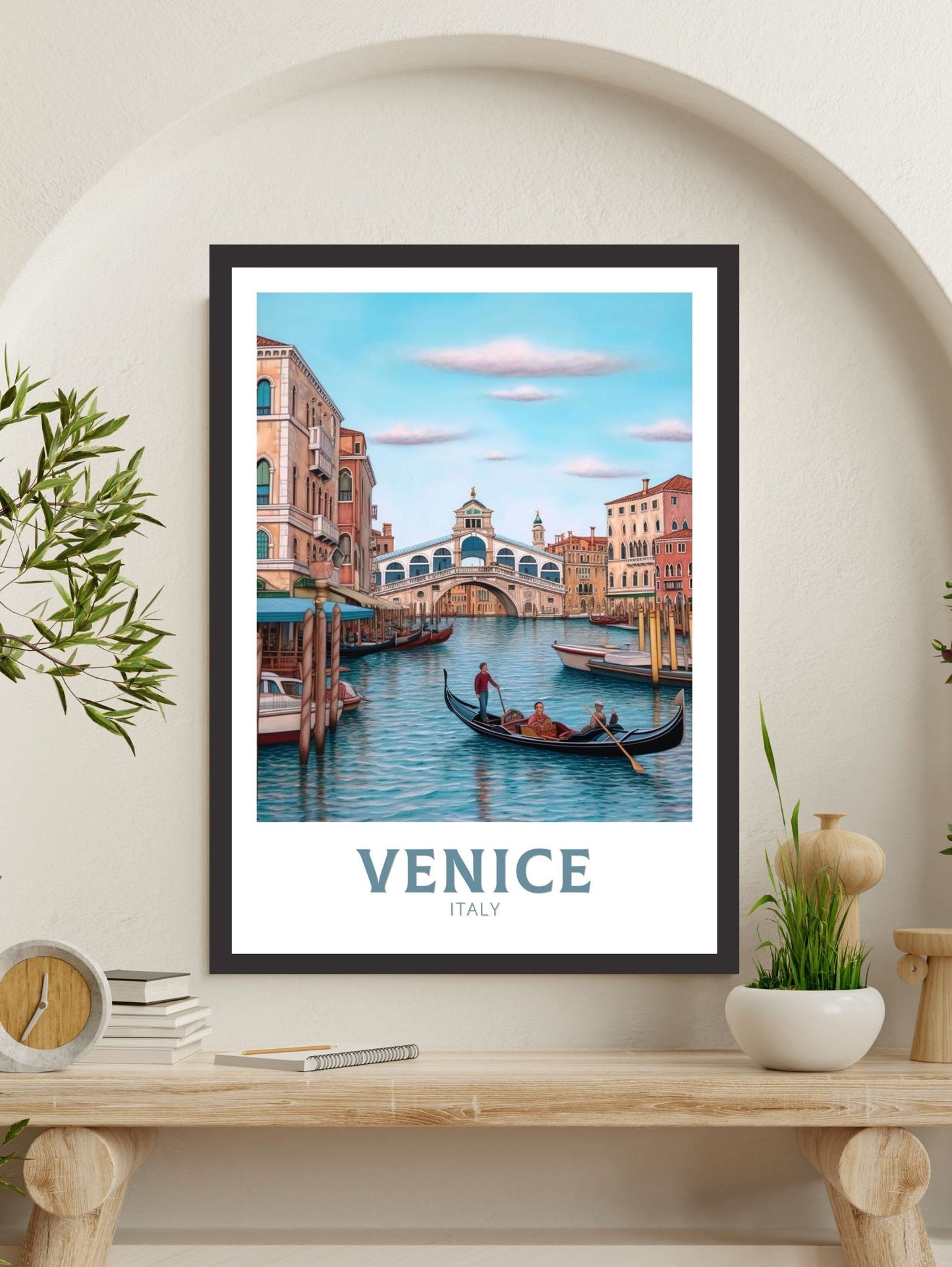 Venice Travel Poster | Venice Travel Print | Venice Illustration | Venice Wall Art | Italy Poster | Venice Home Decor | Venice Bridge ID 178