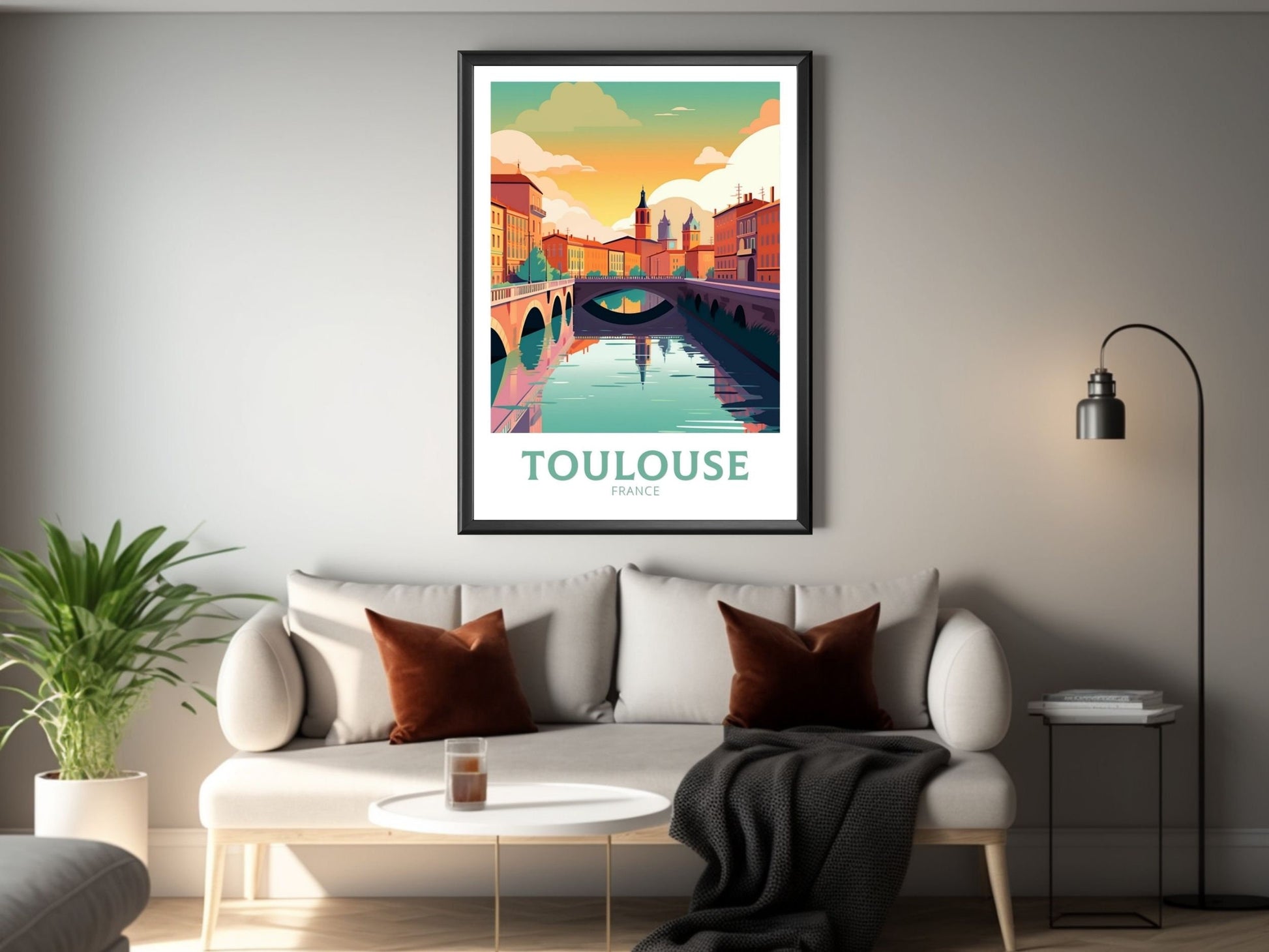 Toulouse Travel Print | Toulouse Travel Poster | Toulouse Wall Art | France Travel Poster | Toulouse Illustration | Cityscape Print ID 179