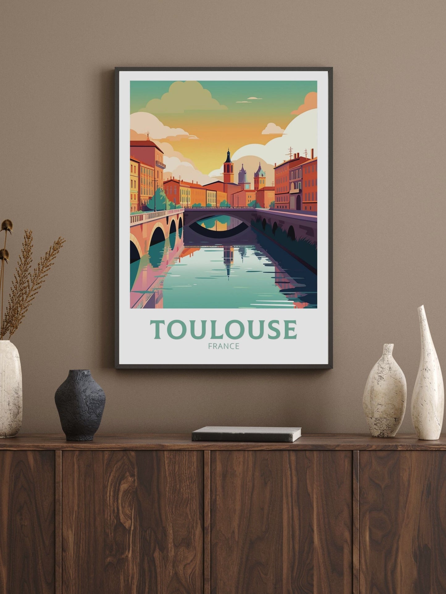 Toulouse Travel Print | Toulouse Travel Poster | Toulouse Wall Art | France Travel Poster | Toulouse Illustration | Cityscape Print ID 179