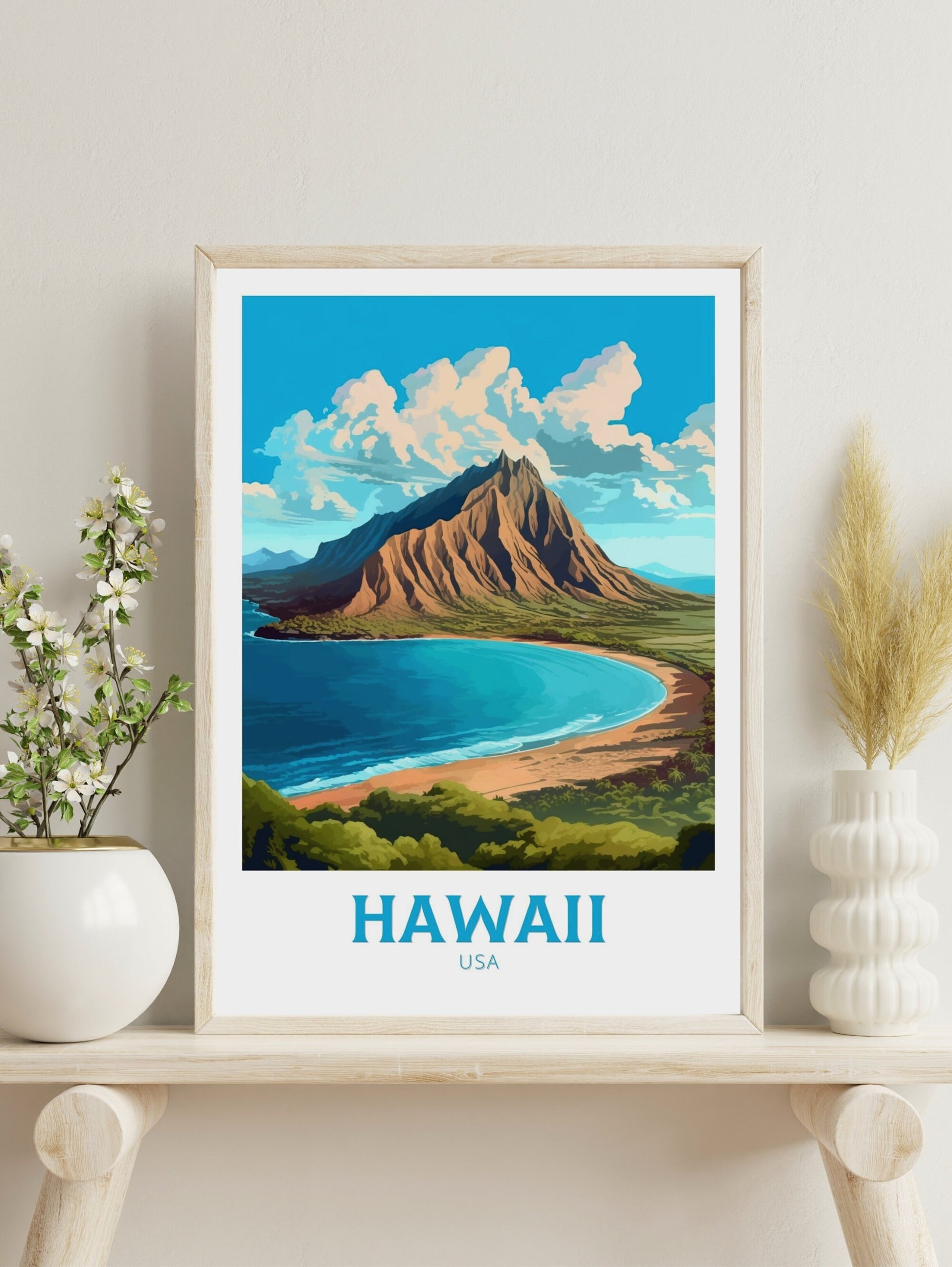 Hawaii Travel Poster | Hawaii Travel Print | Hawaii Design | Hawaii Wall Art | Hawaii Illustration | The Islands of Hawaii poster | ID 381