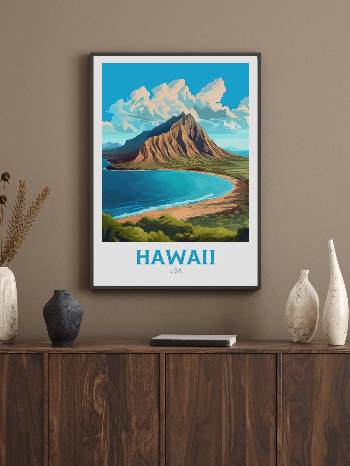 Hawaii Travel Poster | Hawaii Travel Print | Hawaii Design | Hawaii Wall Art | Hawaii Illustration | The Islands of Hawaii poster | ID 381