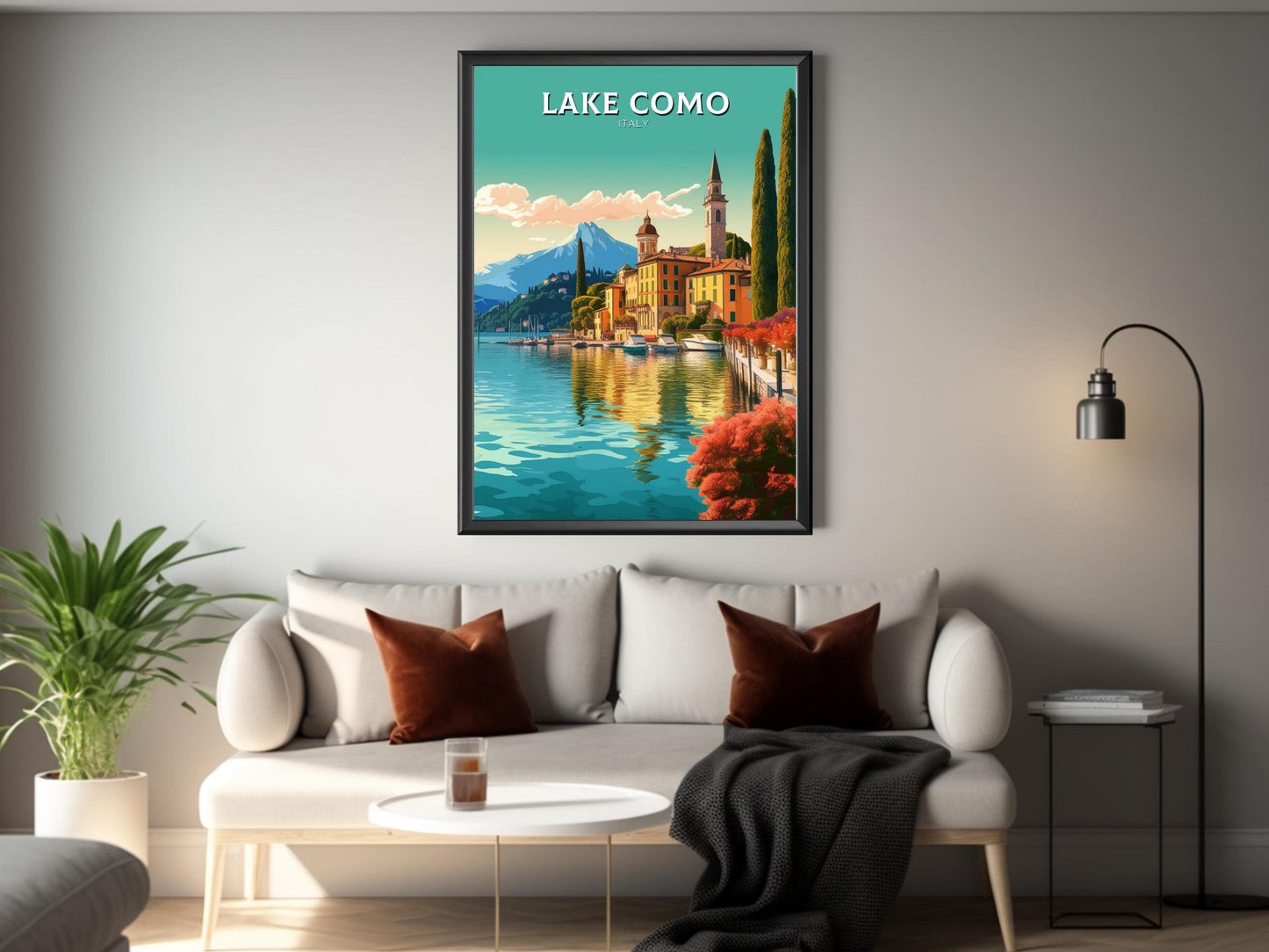 Lake Como Travel Print | Lake Como Poster | Lake Como Wall Art | Italy Print | Lake Como Print| Lake Como Painting | Italy Poster | ID 182