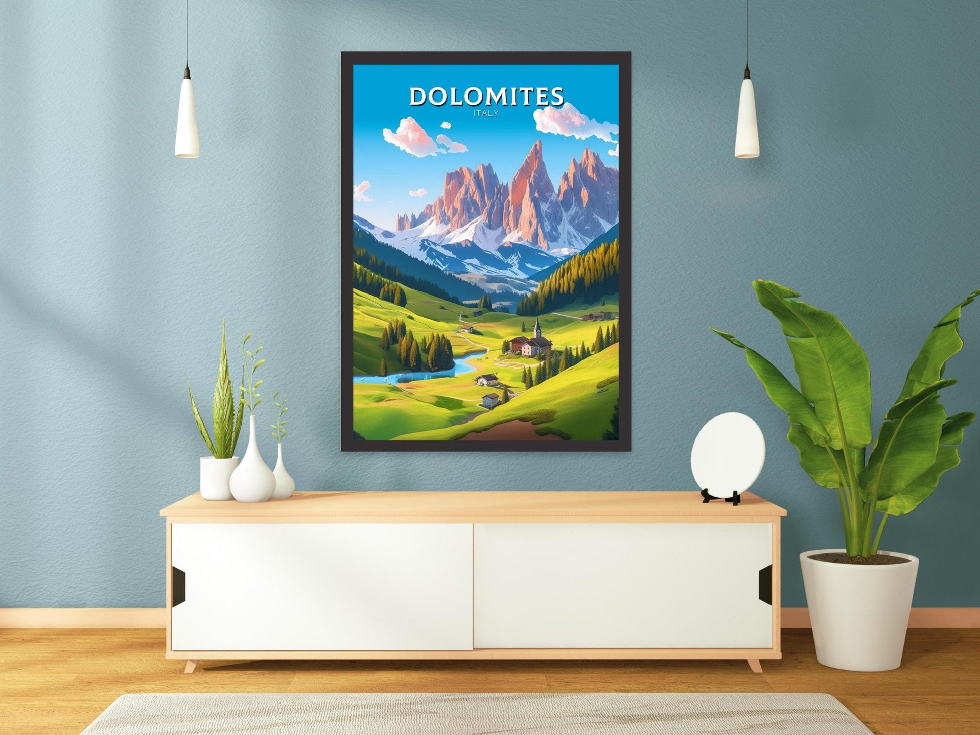 Dolomites Travel Poster | Dolomites Travel Print | Italy Gift | Italy Travel Print | Piave Valley Poster | Housewarming Gift | ID 183