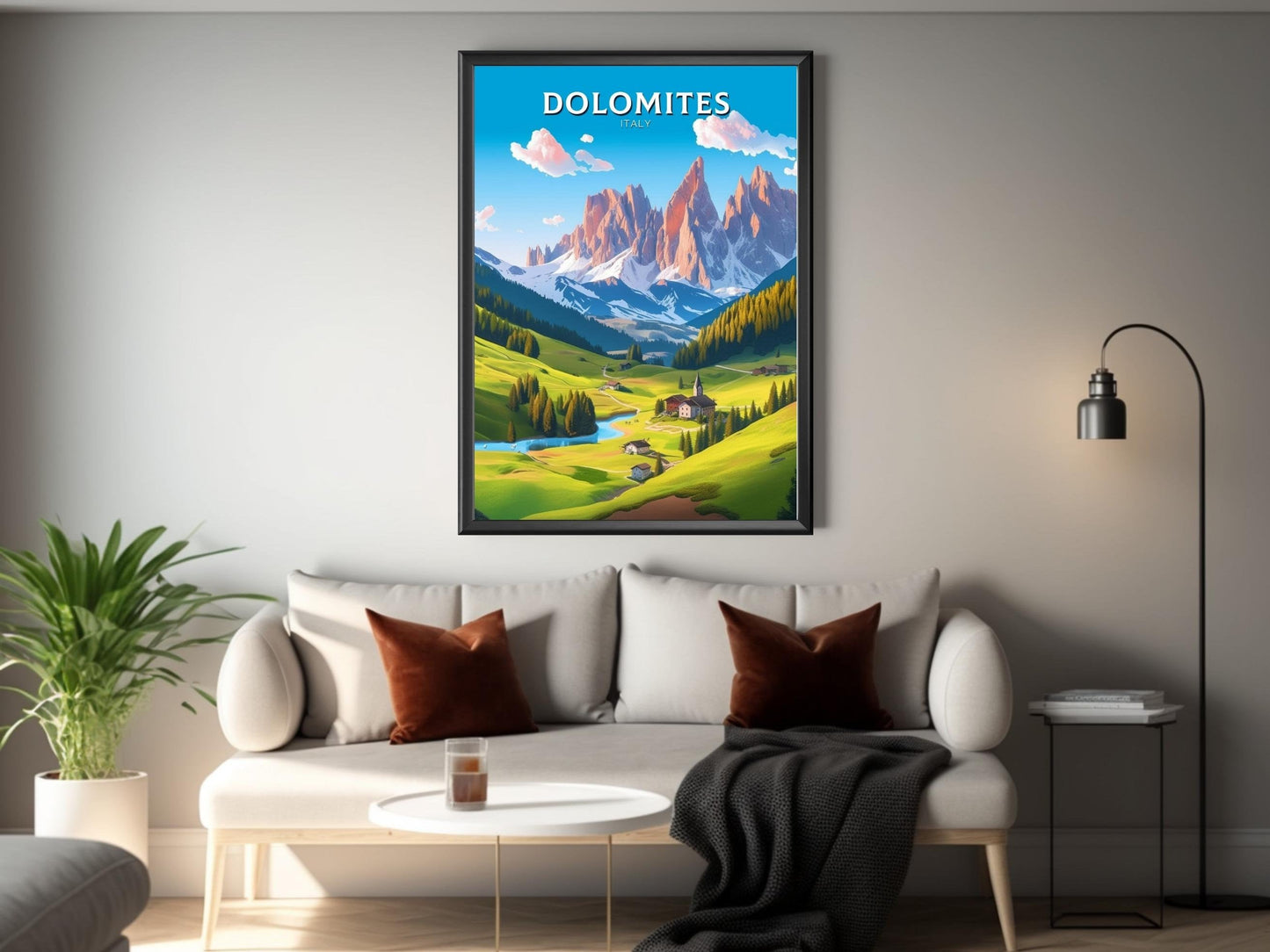 Dolomites Travel Poster | Dolomites Travel Print | Italy Gift | Italy Travel Print | Piave Valley Poster | Housewarming Gift | ID 183