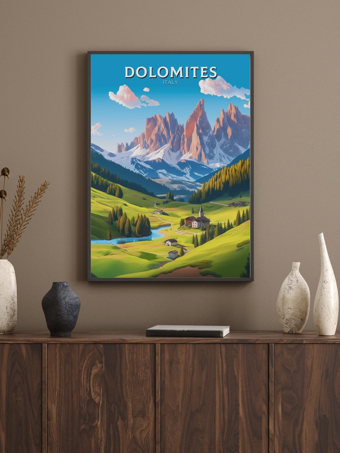 Dolomites Travel Poster | Dolomites Travel Print | Italy Gift | Italy Travel Print | Piave Valley Poster | Housewarming Gift | ID 183