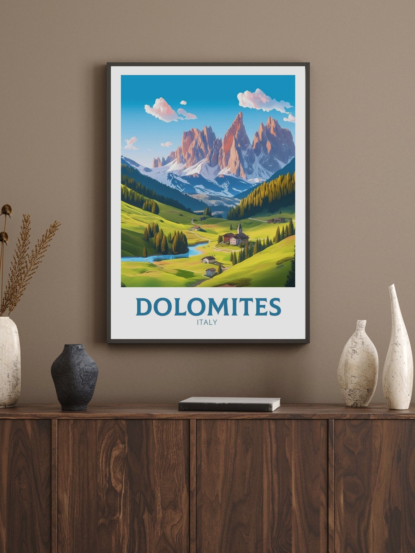 Dolomites Travel Print | Dolomites Poster | Travel Gifts | Italy Travel Print | Piave Valley Poster | Housewarming Gift | ID 184