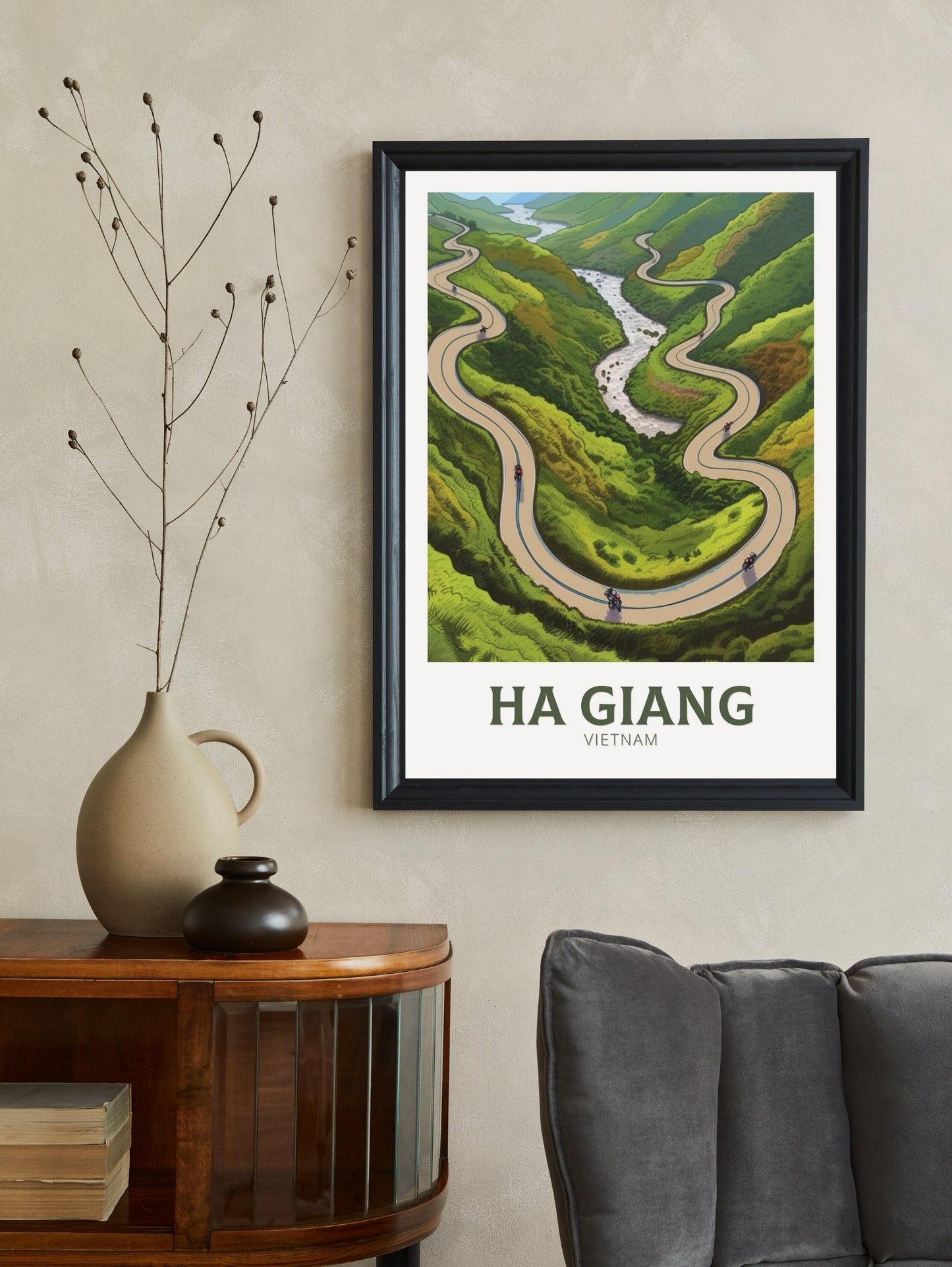 Ha Giang Poster | Ha Giang Illustration | Ha Giang Loop | Vietnam Poster | Vietnam Wall Art | Asia Poster | Vietnam Wall Art | ID 188