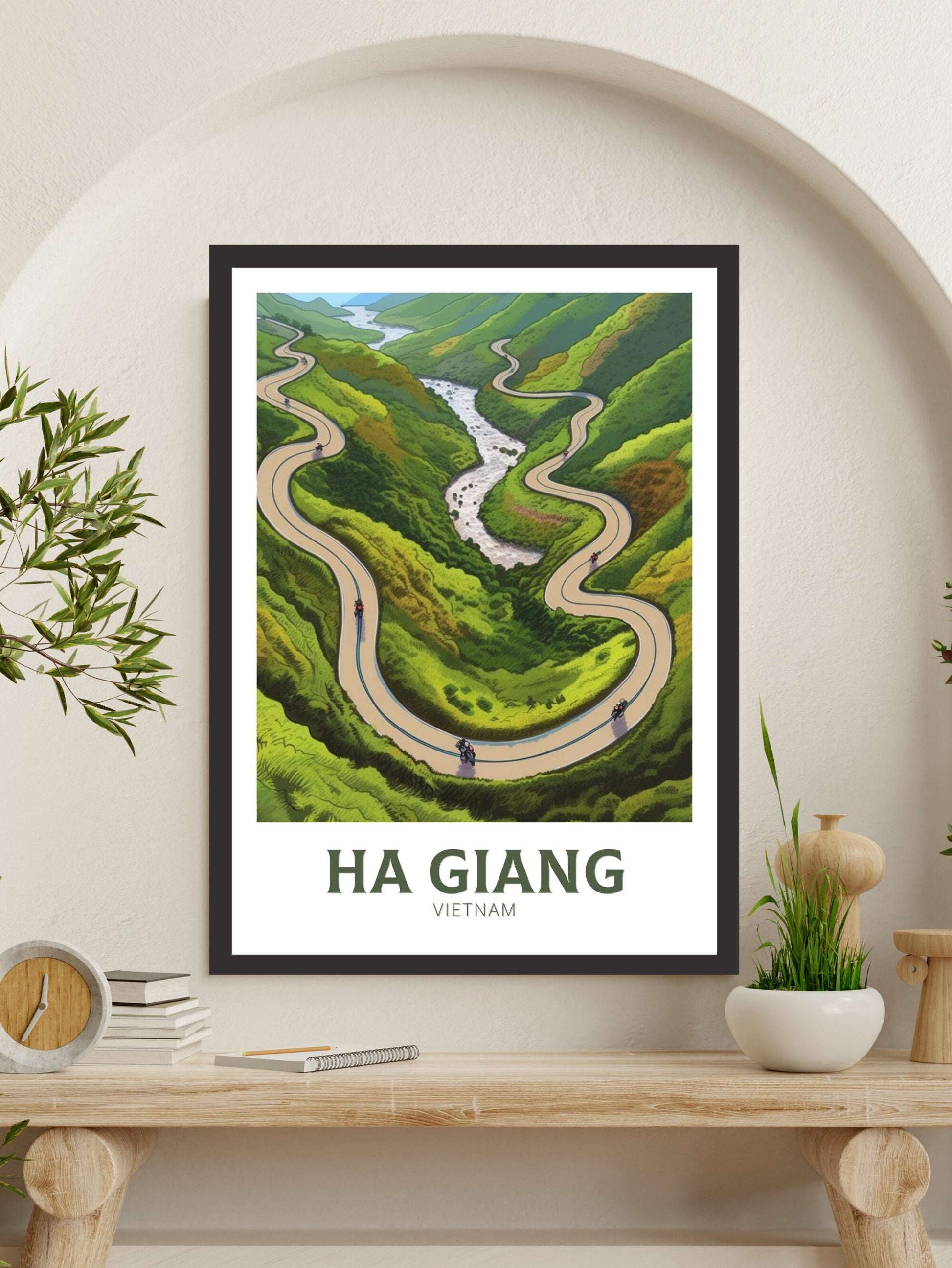 Ha Giang Poster | Ha Giang Illustration | Ha Giang Loop | Vietnam Poster | Vietnam Wall Art | Asia Poster | Vietnam Wall Art | ID 188