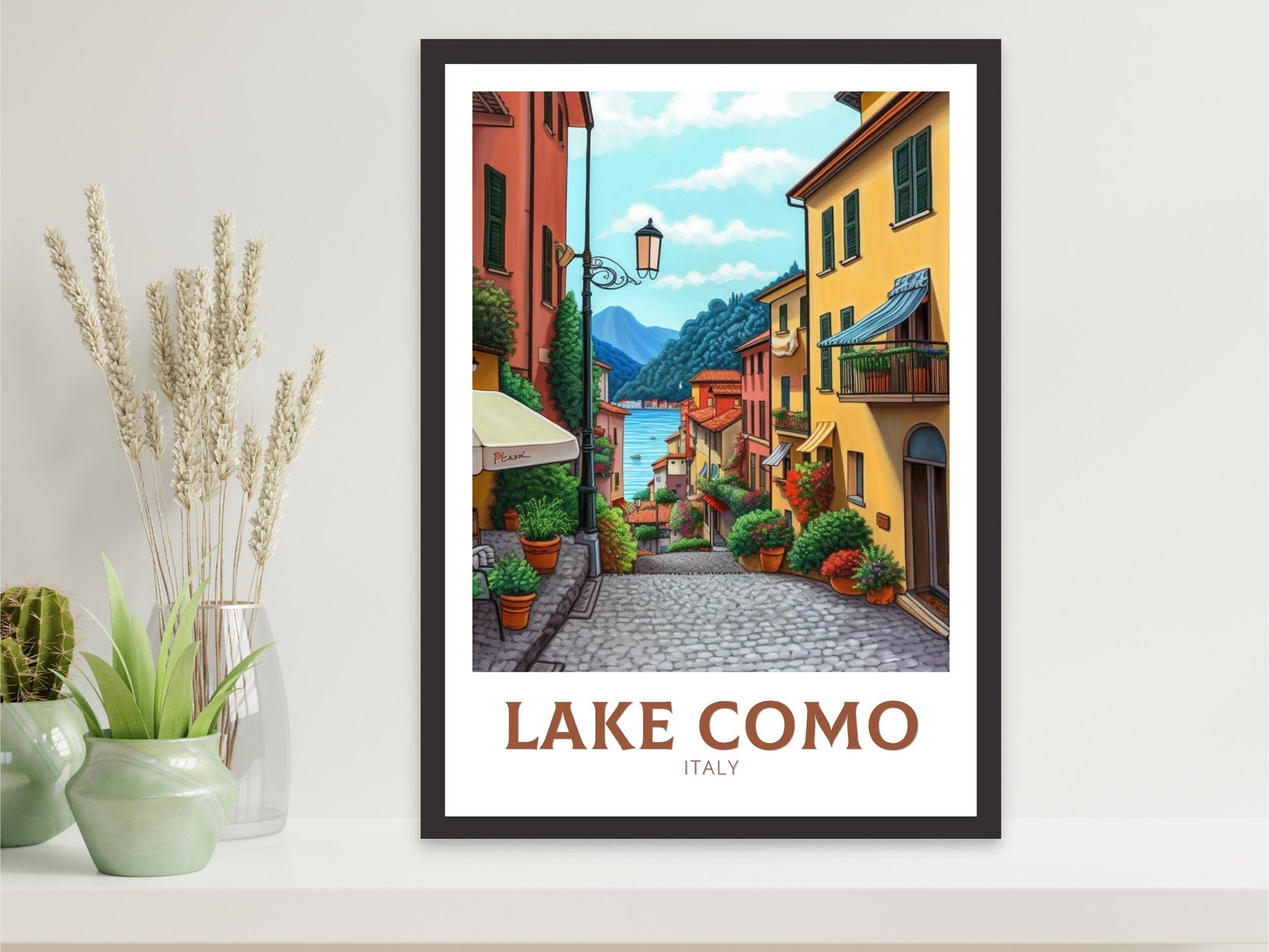 Lake Como Italy Travel Poster | Lake Como Illustration | Lake Como Wall Art | Italy Poster | Lake Como Poster | Lake Como Print | ID 194