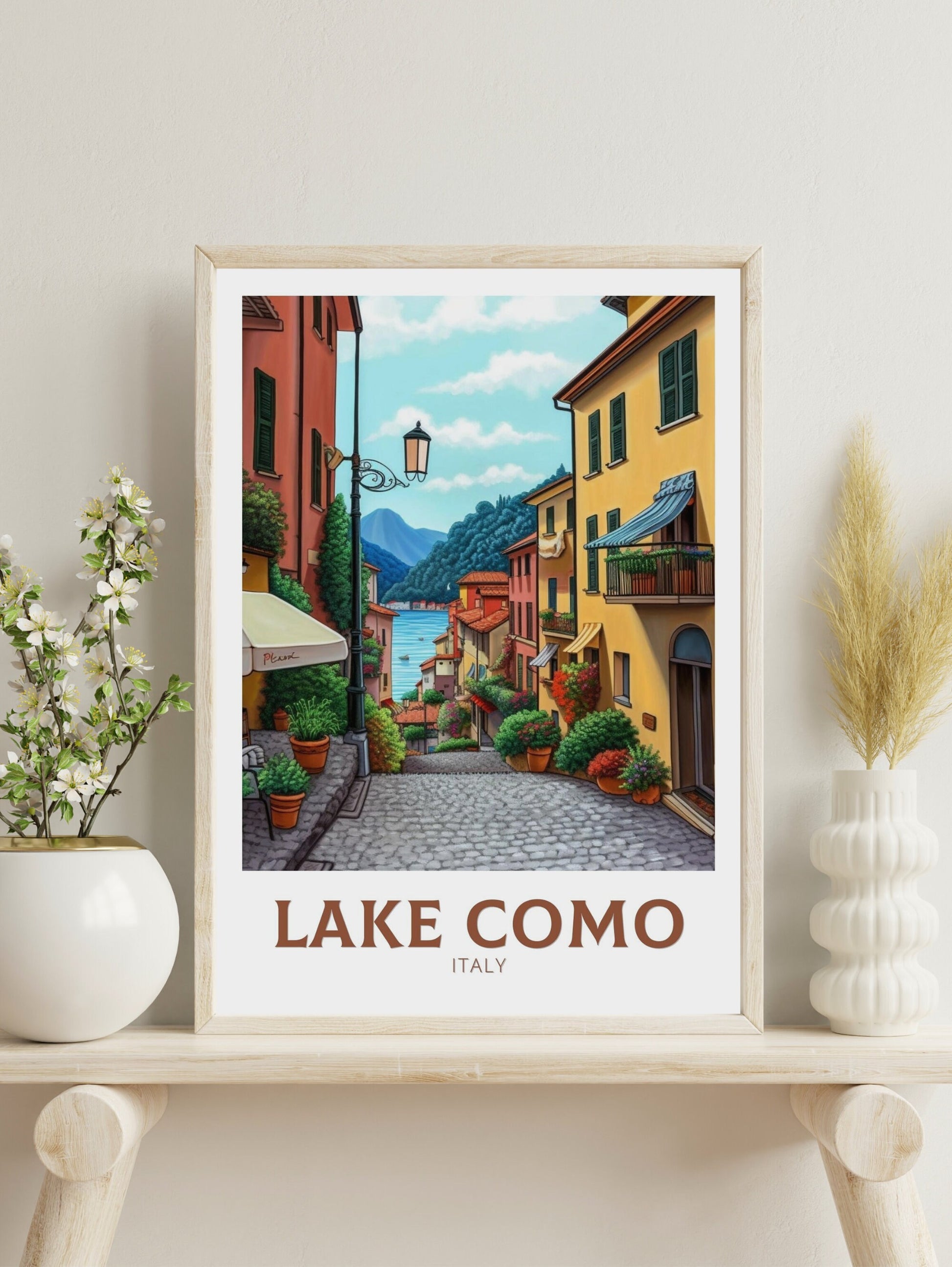 Lake Como Italy Travel Poster | Lake Como Illustration | Lake Como Wall Art | Italy Poster | Lake Como Poster | Lake Como Print | ID 194