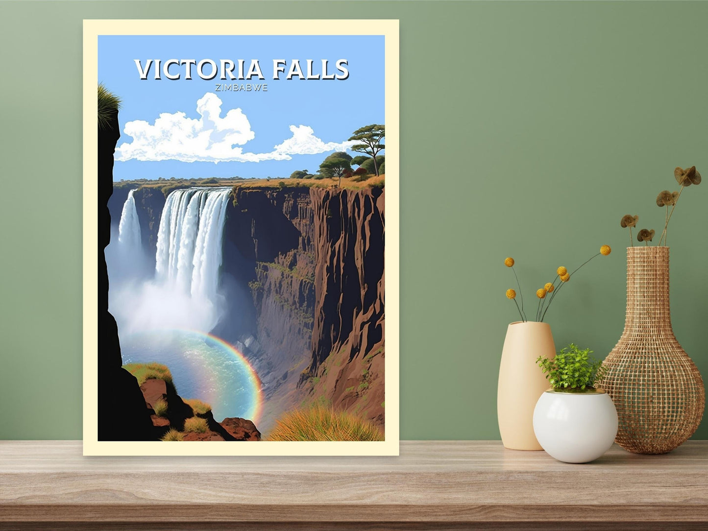 Victoria Falls Travel Print | Victoria Falls Poster | Victoria Falls Wall Art | Africa Print | Victoria Falls Decor | Zimbabwe Poster ID 210