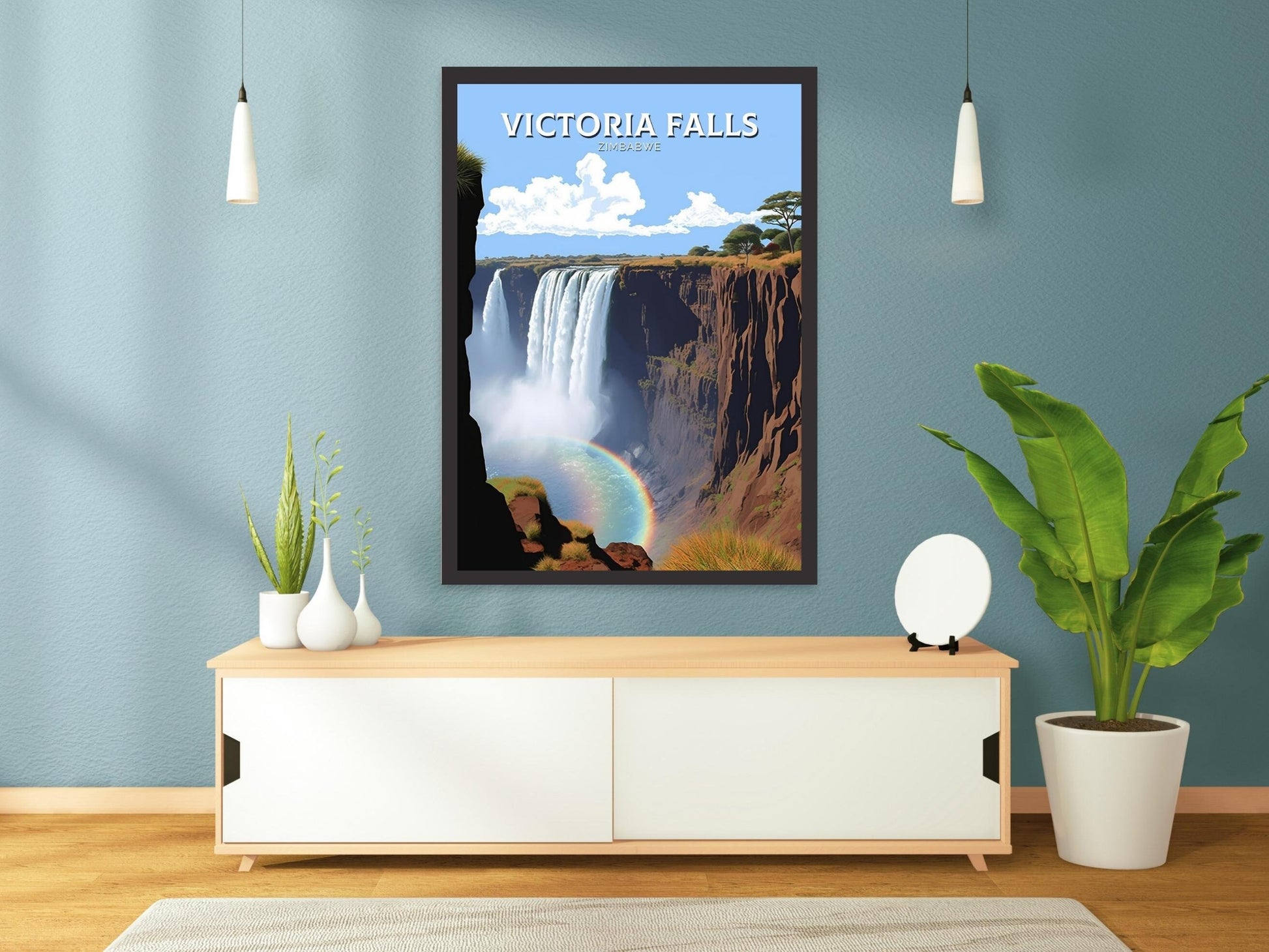 Victoria Falls Travel Print | Victoria Falls Poster | Victoria Falls Wall Art | Africa Print | Victoria Falls Decor | Zimbabwe Poster ID 210