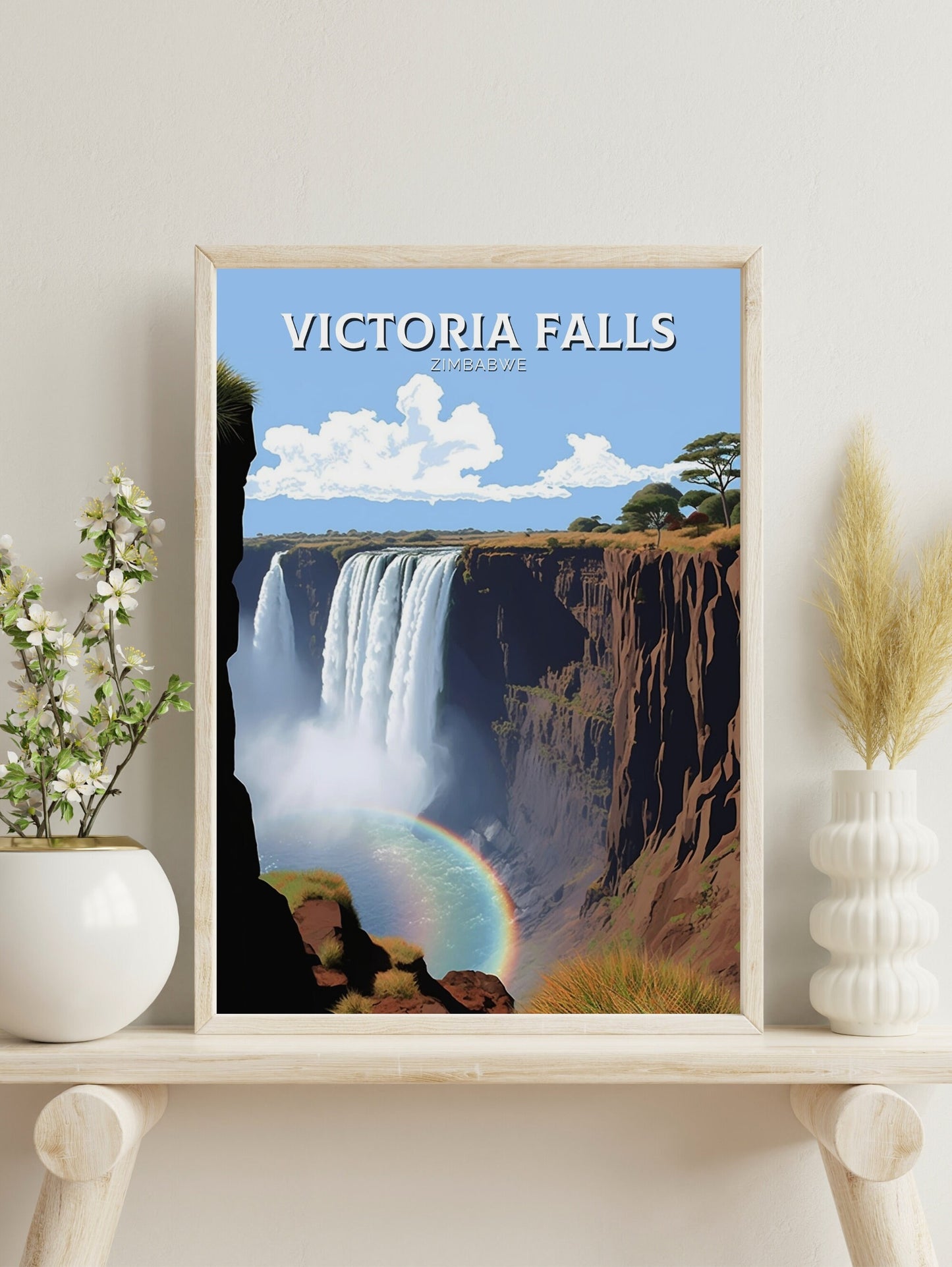 Victoria Falls Travel Print | Victoria Falls Poster | Victoria Falls Wall Art | Africa Print | Victoria Falls Decor | Zimbabwe Poster ID 210