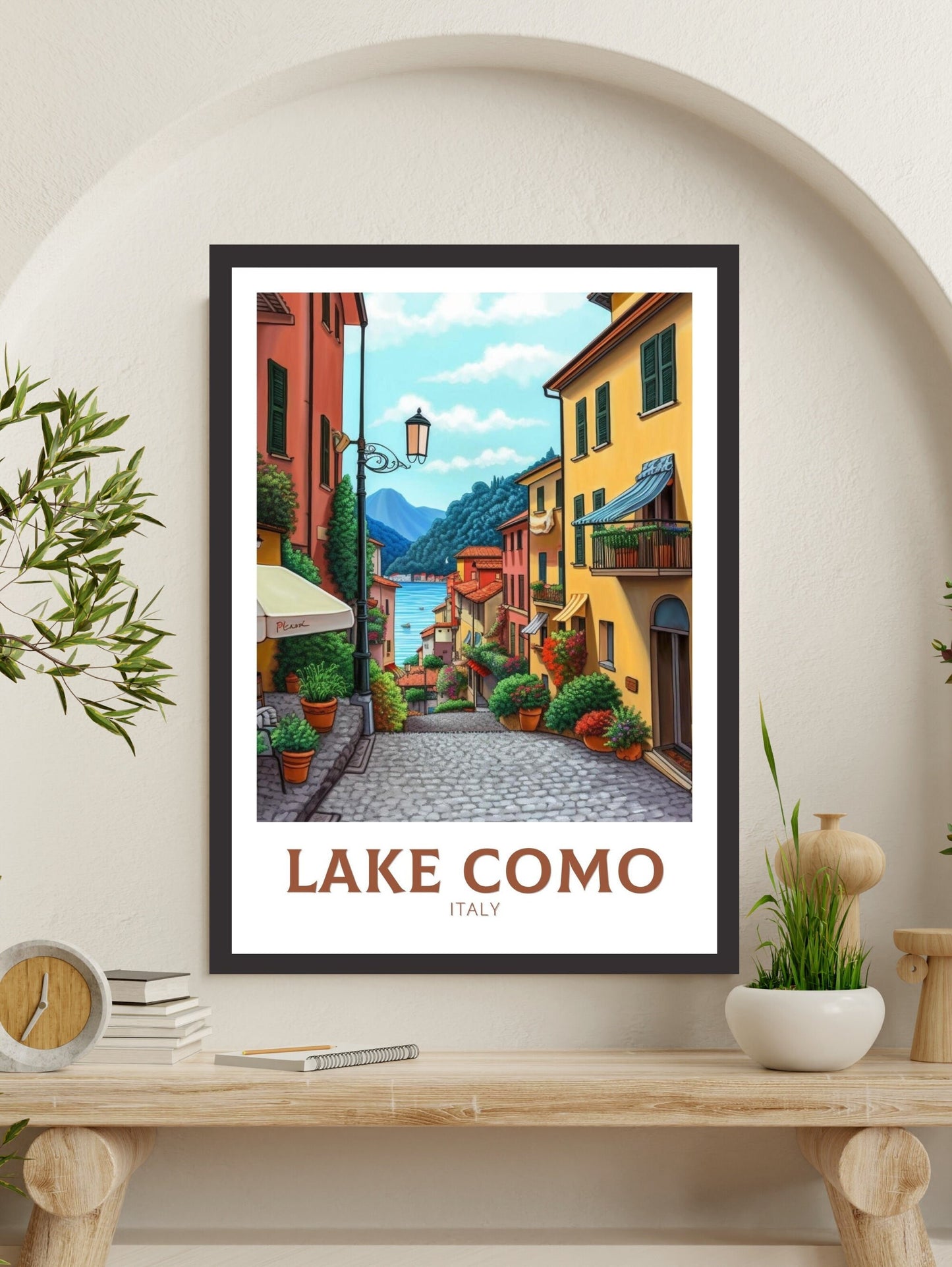 Lake Como Italy Travel Poster | Lake Como Illustration | Lake Como Wall Art | Italy Poster | Lake Como Poster | Lake Como Print | ID 194