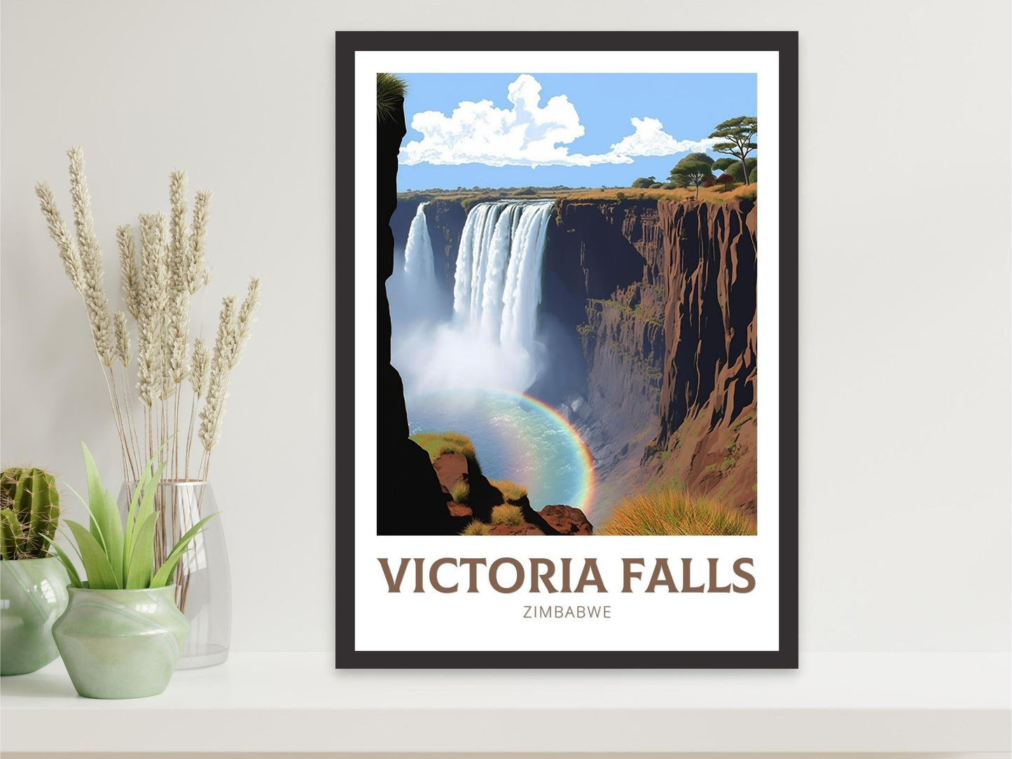 Victoria Falls Poster | Victoria Falls Travel Print | Victoria Falls Artwork | Africa Print | Victoria Falls Decor | Zimbabwe Print | ID 211