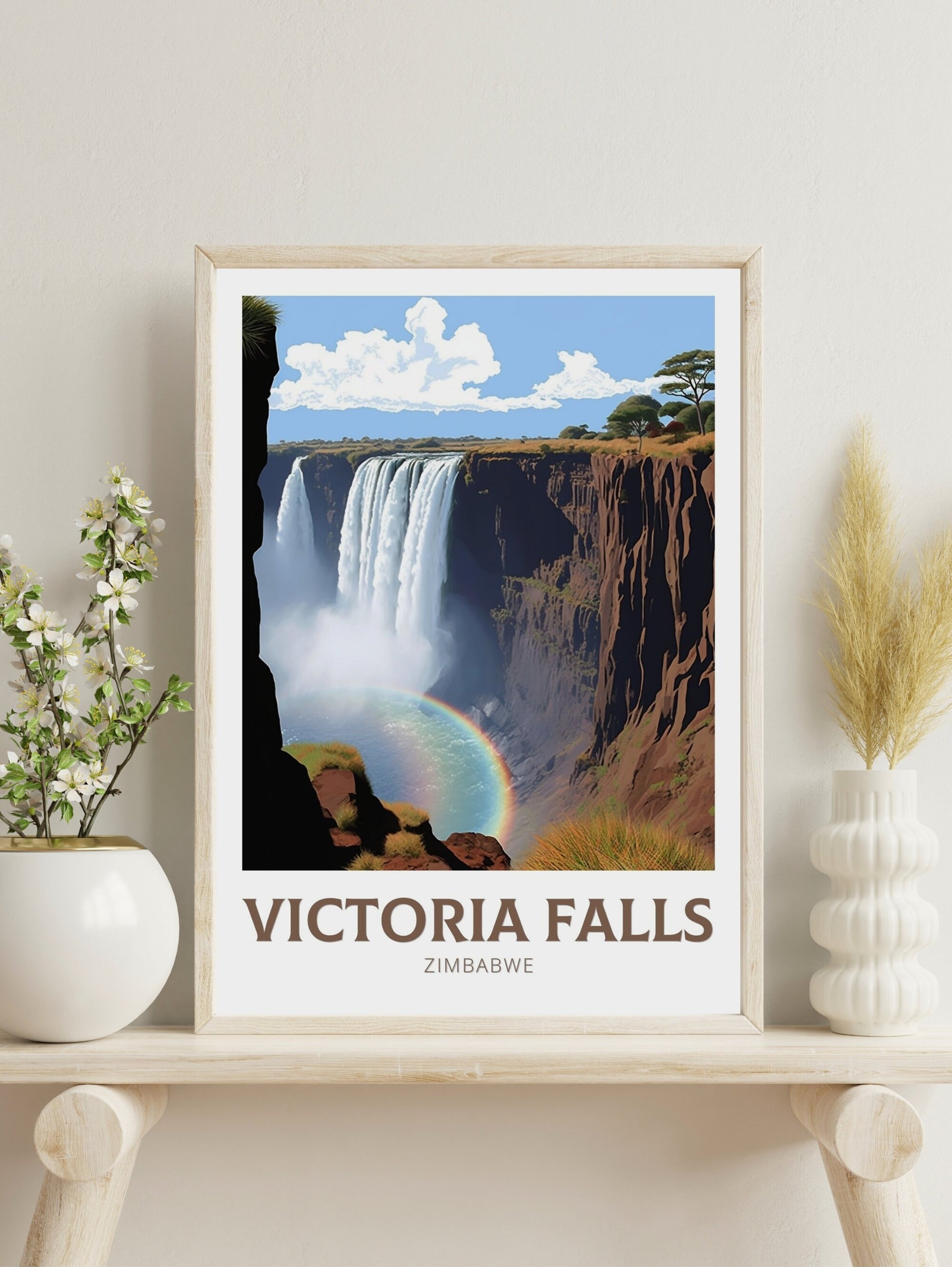 Victoria Falls Poster | Victoria Falls Travel Print | Victoria Falls Artwork | Africa Print | Victoria Falls Decor | Zimbabwe Print | ID 211