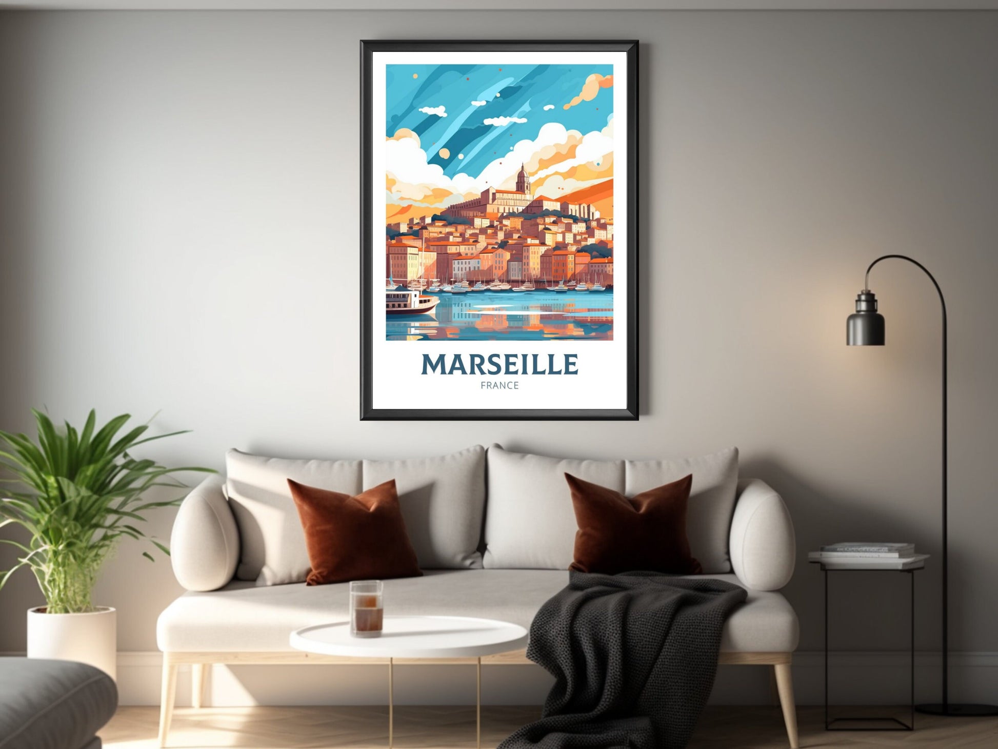 Marseille Travel Poster | Marseille Illustration | Marseille Wall Art | France Poster | Marseille Home Décor | Marseille Print | ID 199