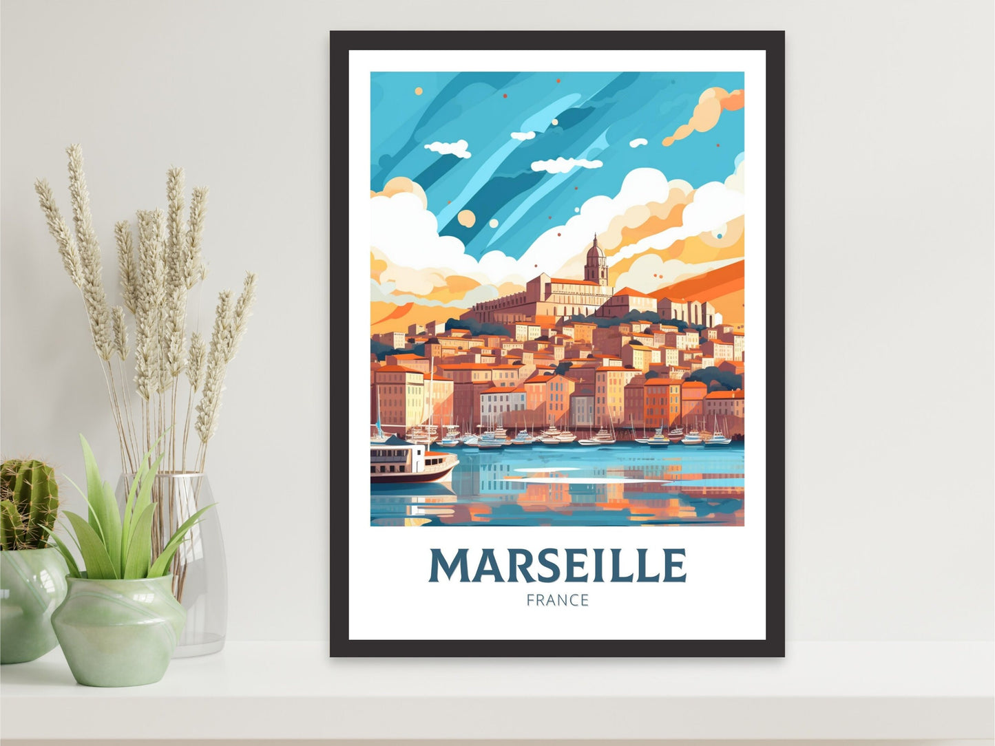 Marseille Travel Poster | Marseille Illustration | Marseille Wall Art | France Poster | Marseille Home Décor | Marseille Print | ID 199