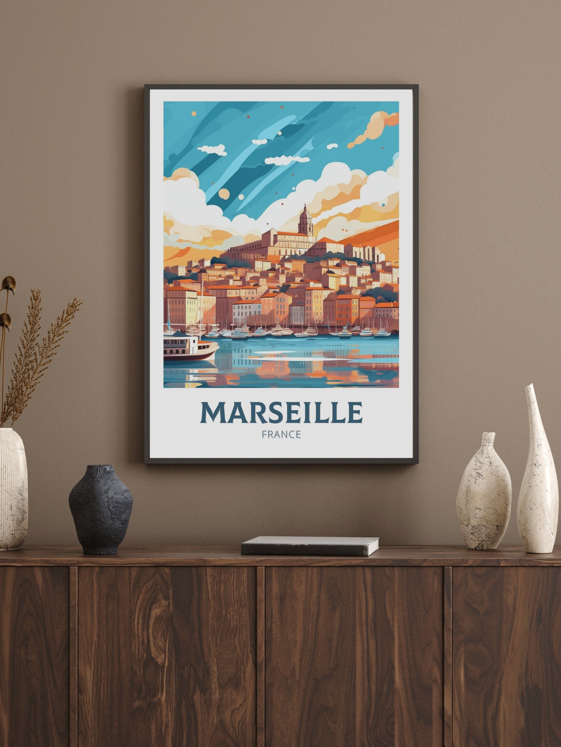 Marseille Travel Poster | Marseille Illustration | Marseille Wall Art | France Poster | Marseille Home Décor | Marseille Print | ID 199