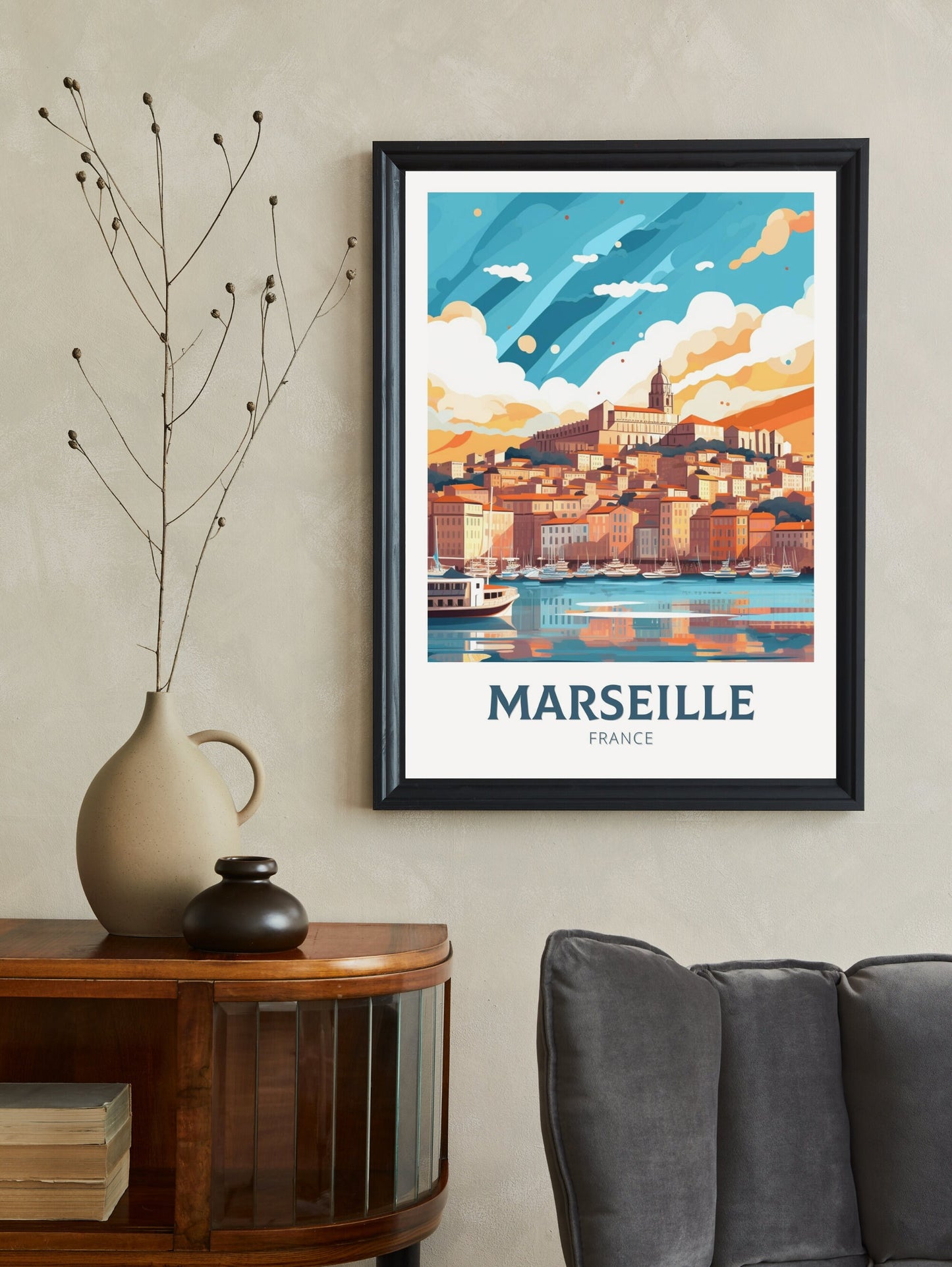 Marseille Travel Poster | Marseille Illustration | Marseille Wall Art | France Poster | Marseille Home Décor | Marseille Print | ID 199